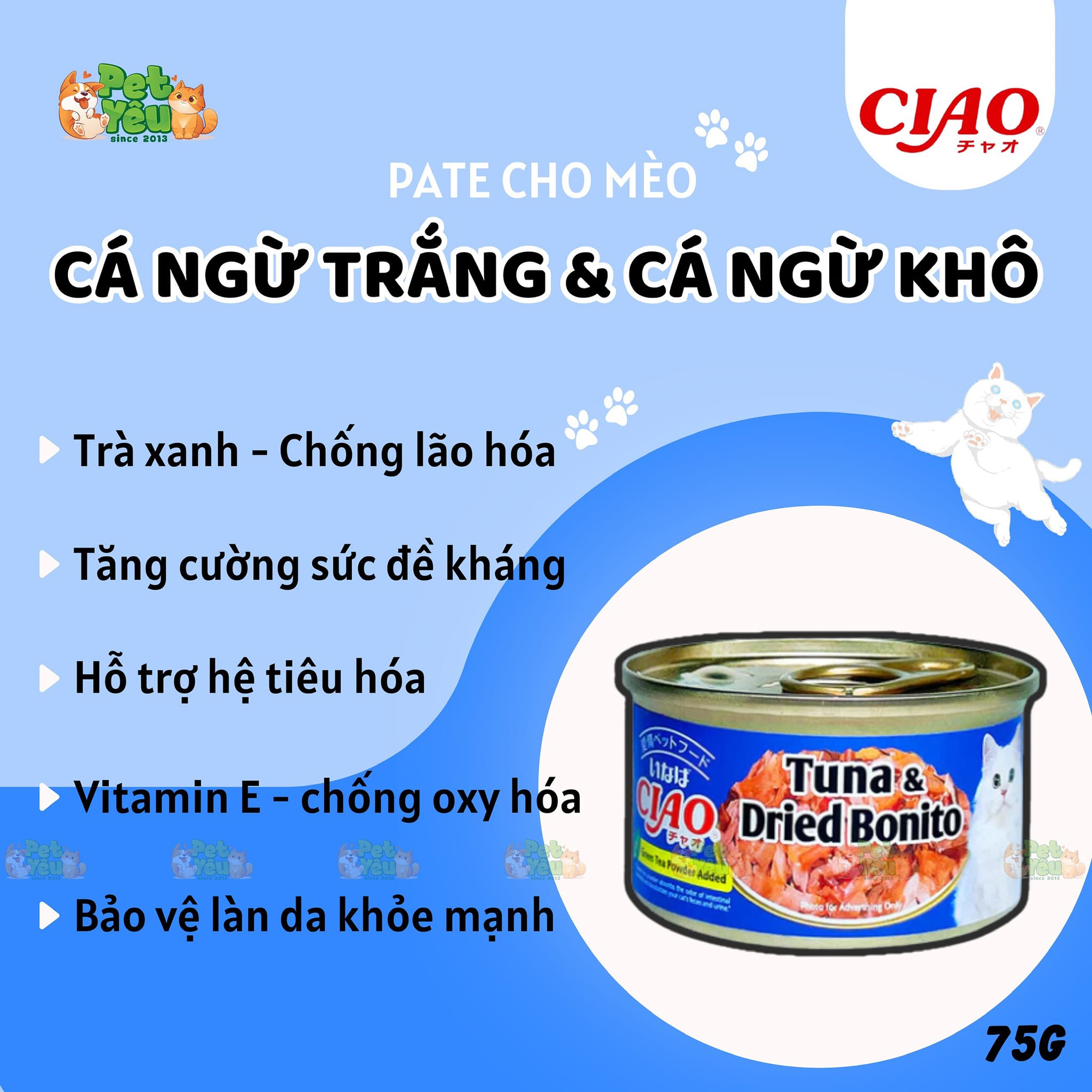 Pate Ciao Premium cho mèo - Lon 75G