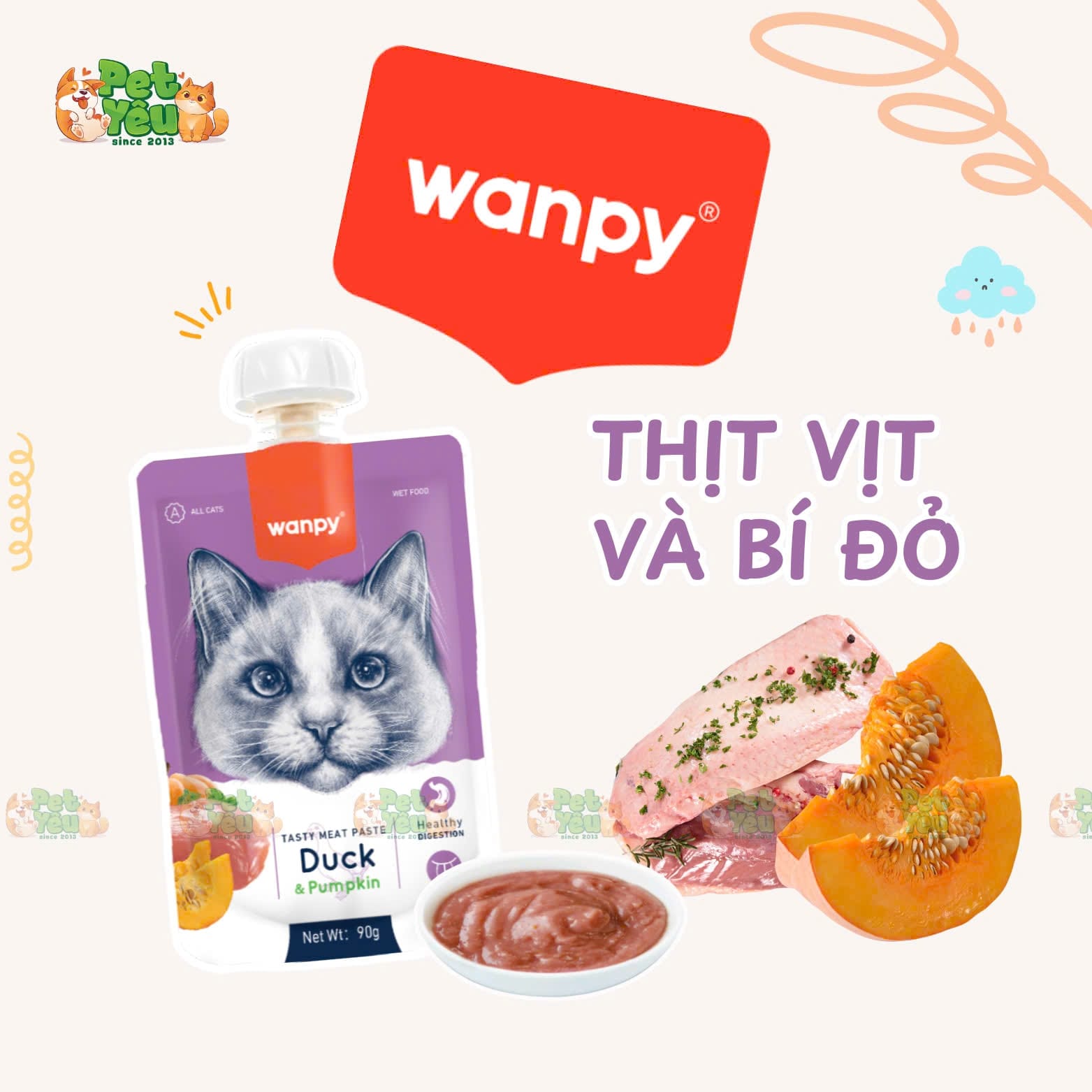 Súp Thưởng Cho Mèo WANPY Nắp Vặn 90G