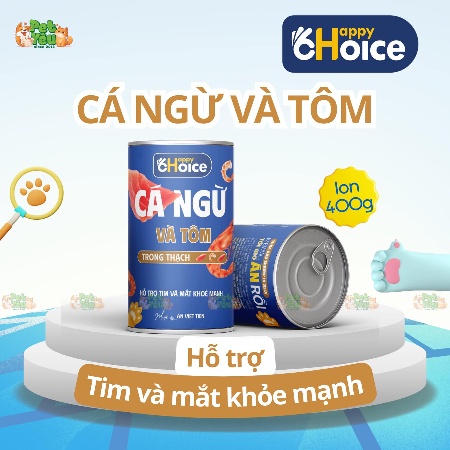 Pate dành cho mèo Happy Choice - Lon 400G
