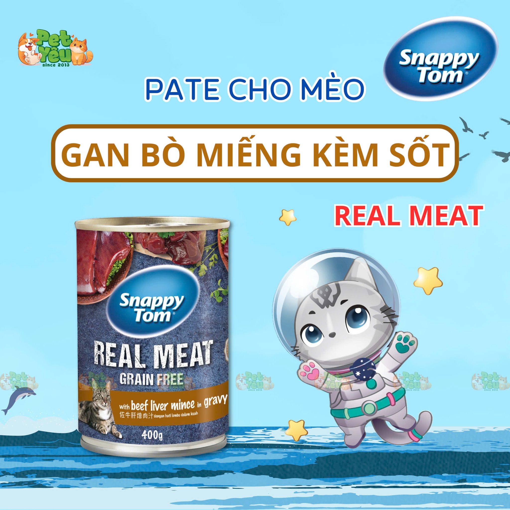 Pate cho mèo Snappy Tom-Lon 400G
