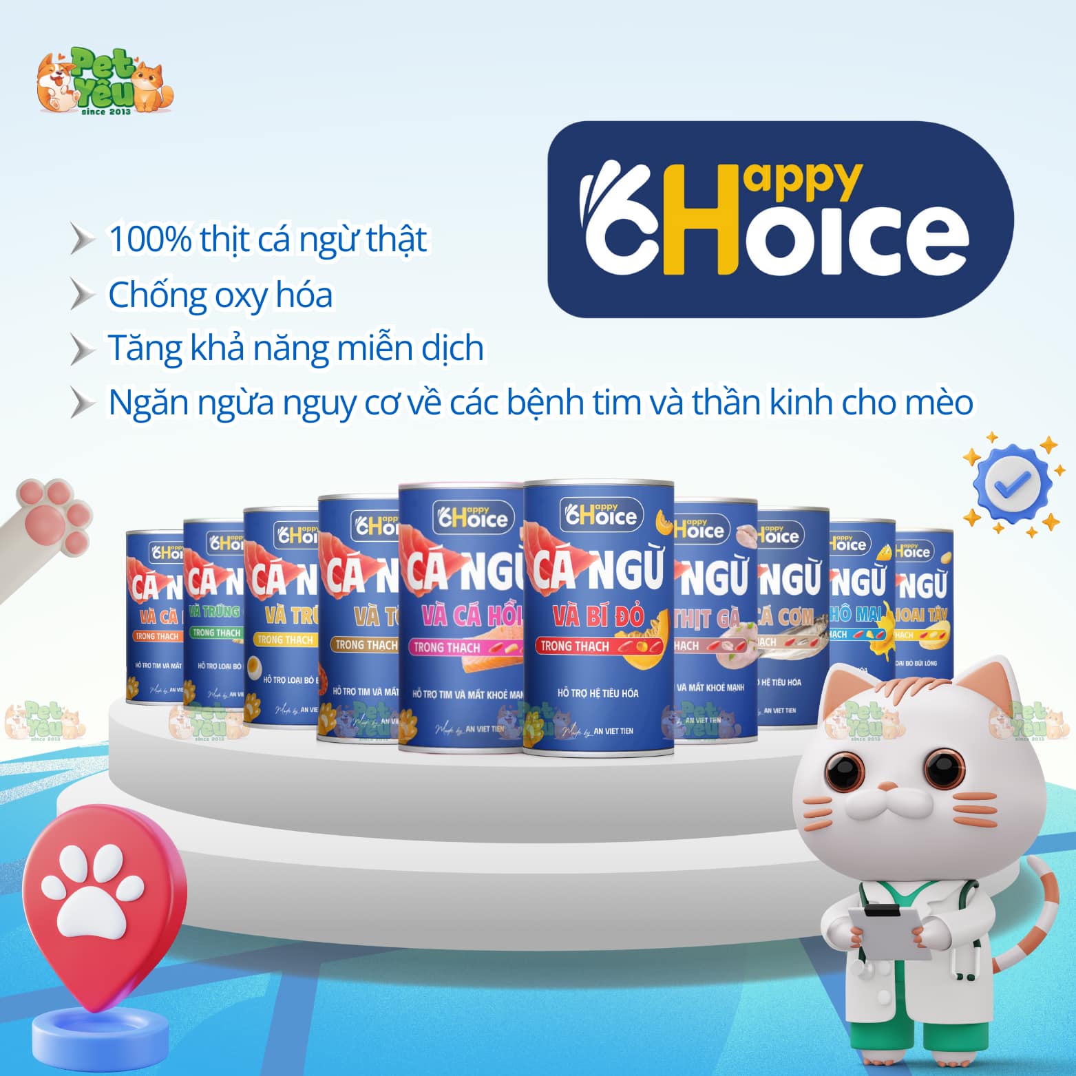Pate dành cho mèo Happy Choice - Lon 400G