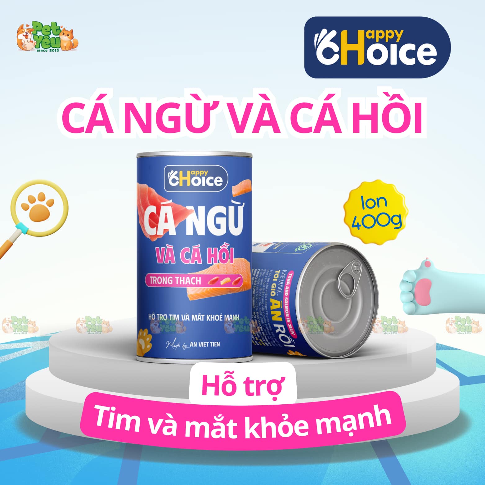 Pate dành cho mèo Happy Choice - Lon 400G