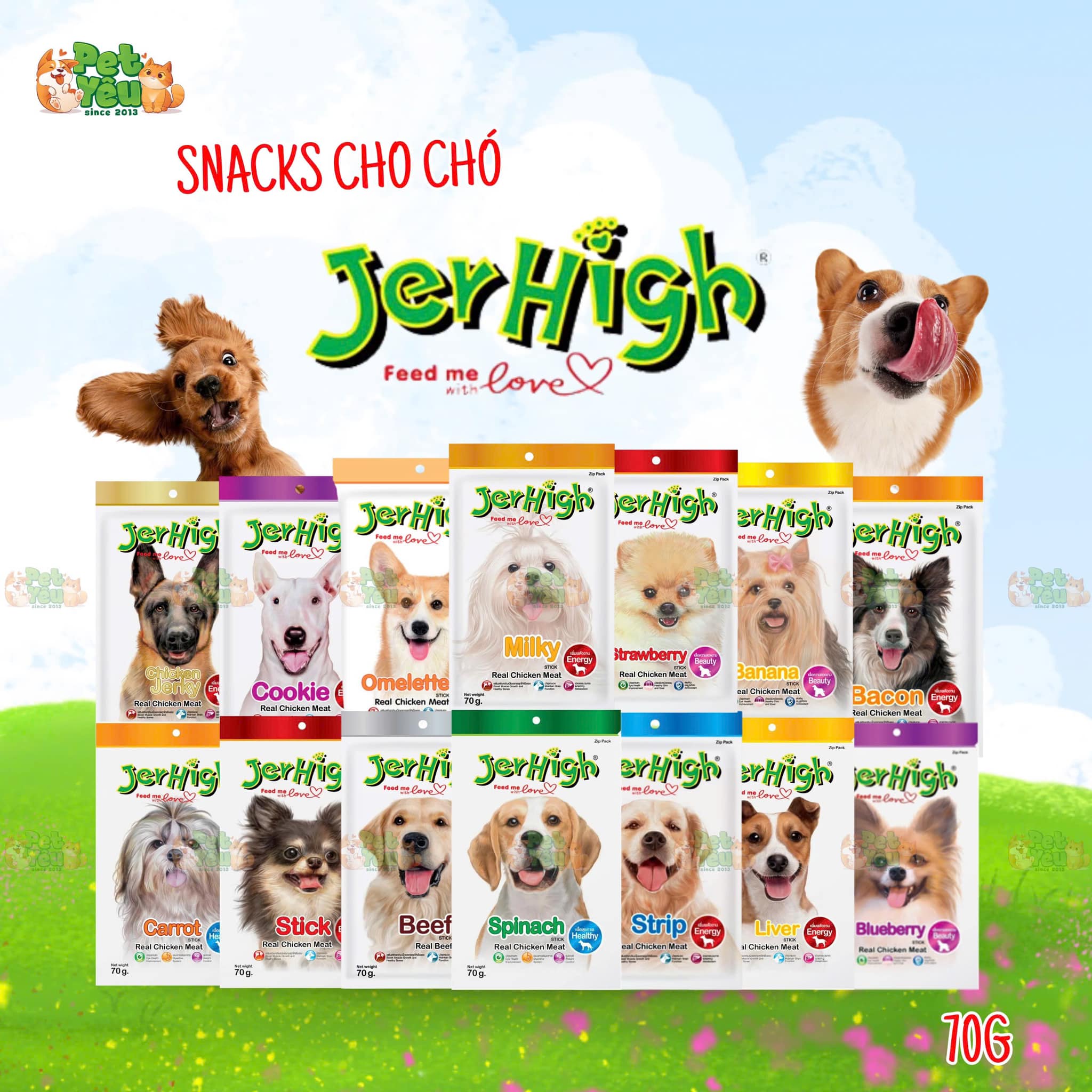 Snack JERHIGH cho chó - 70G