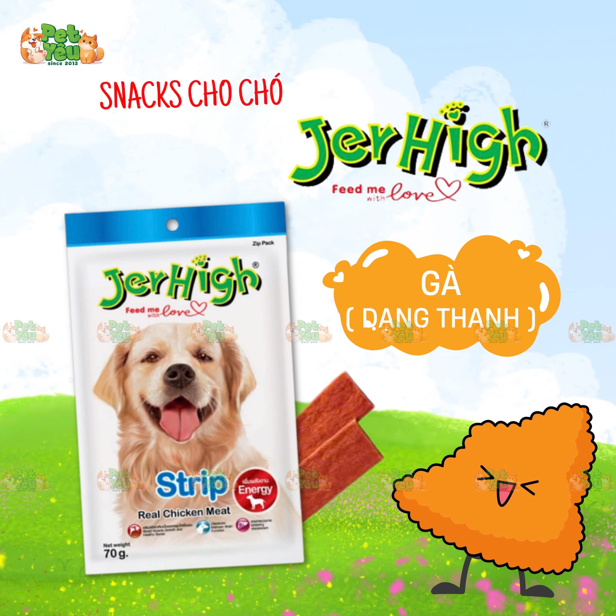 Snack JERHIGH cho chó - 70G