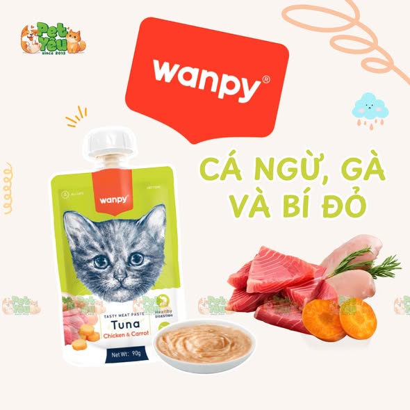 Súp Thưởng Cho Mèo WANPY Nắp Vặn 90G