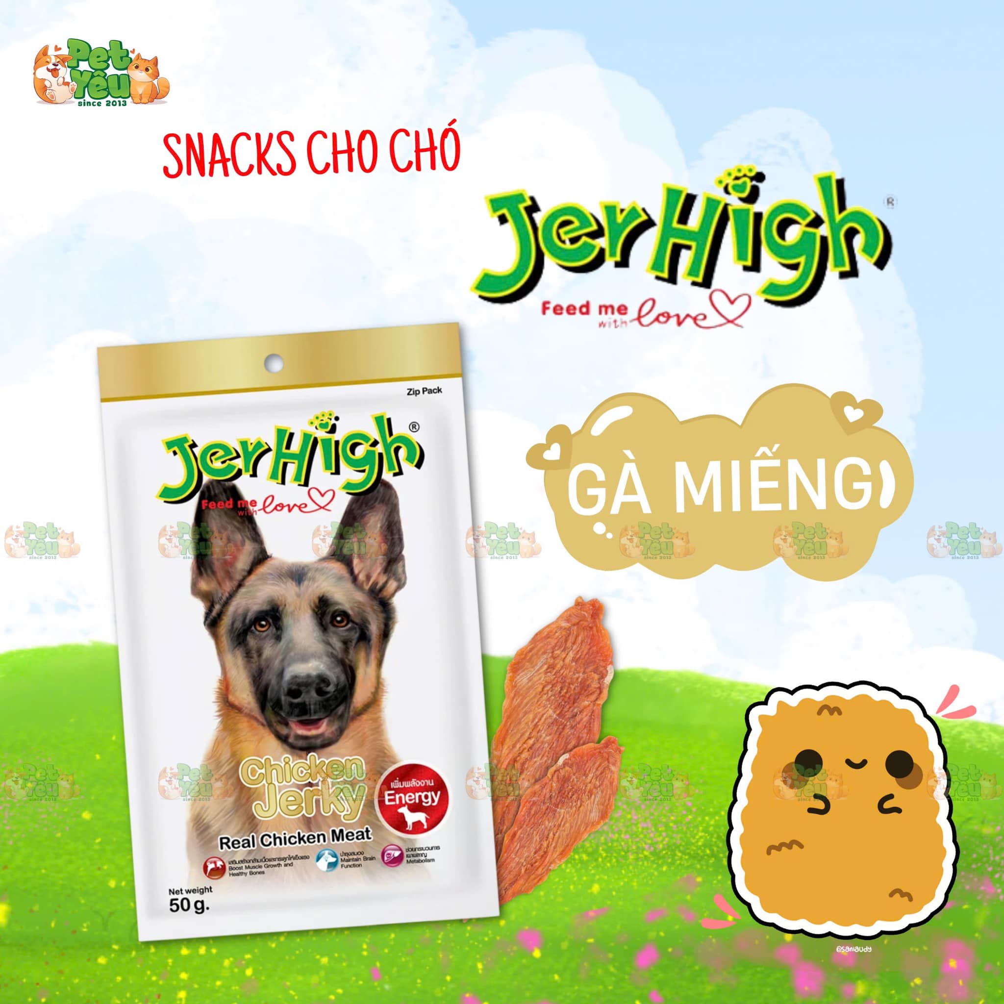 Snack JERHIGH cho chó - 70G