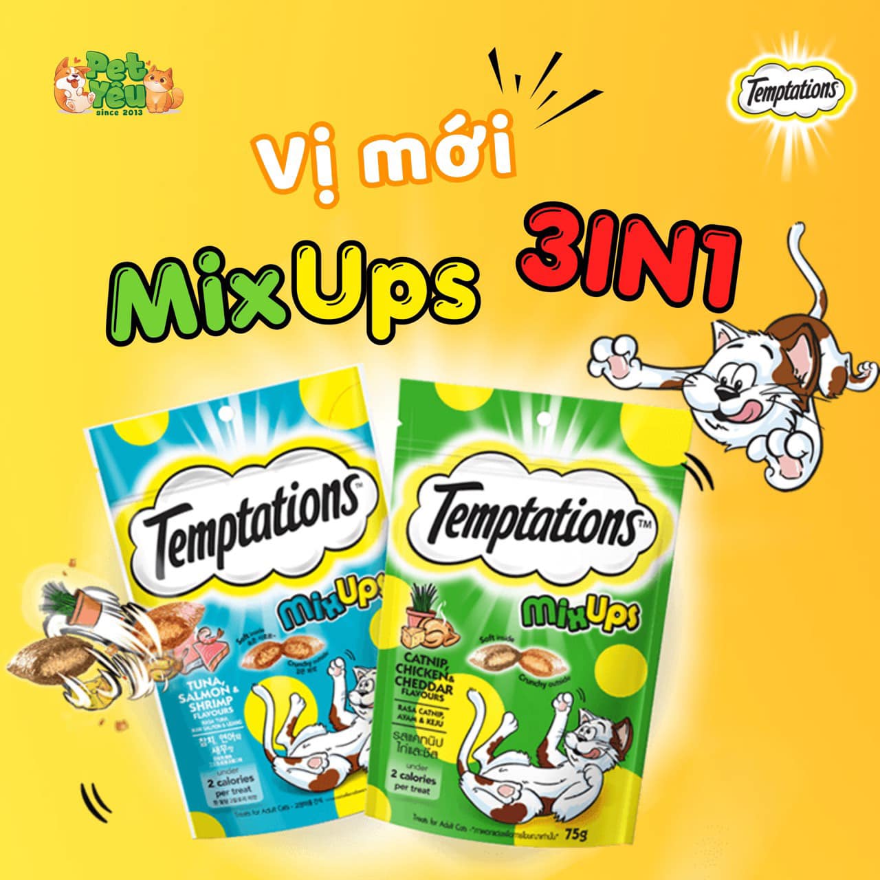 Bánh thưởng TEMPTATIONS dành cho mèo (Gói 75G)