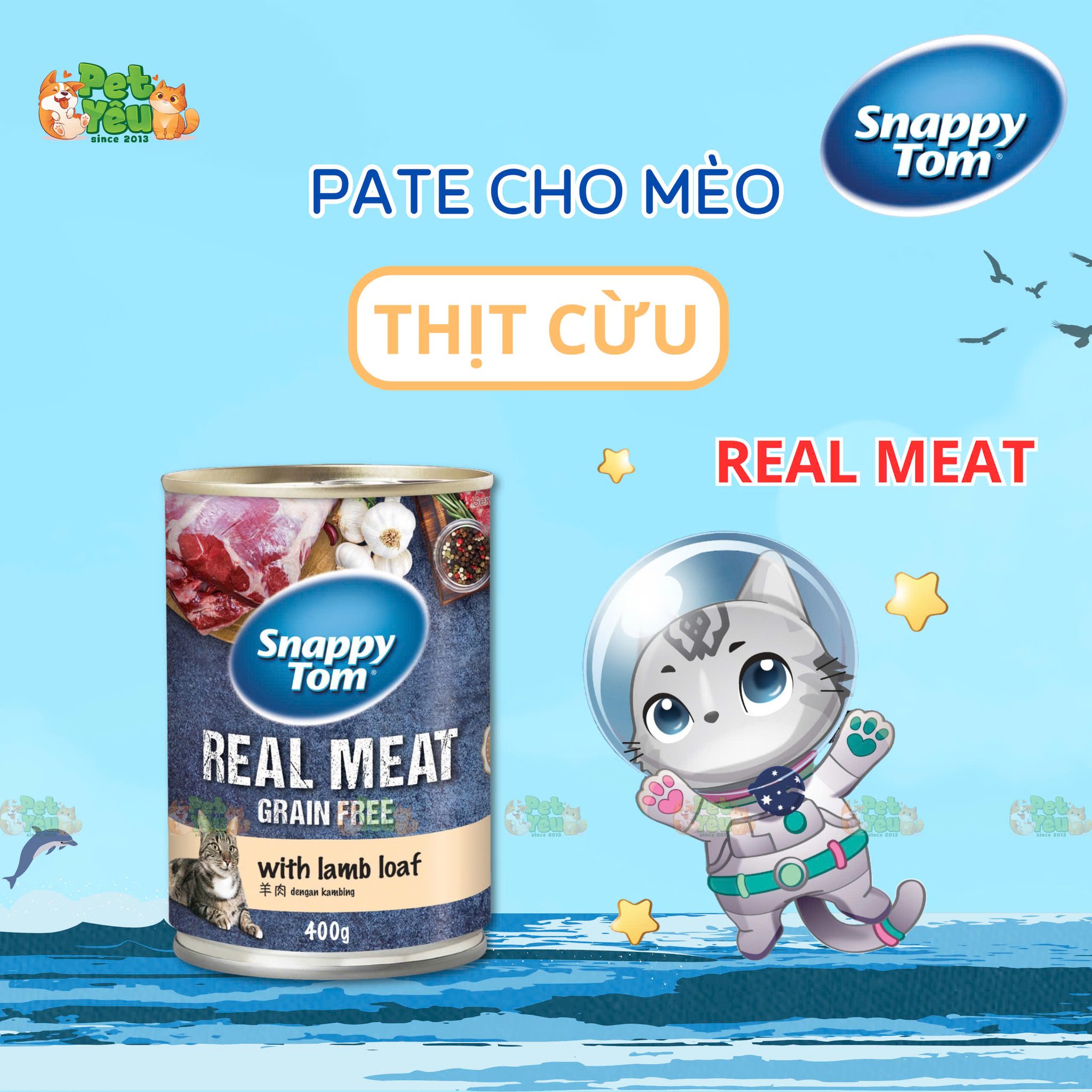 Pate cho mèo Snappy Tom-Lon 400G