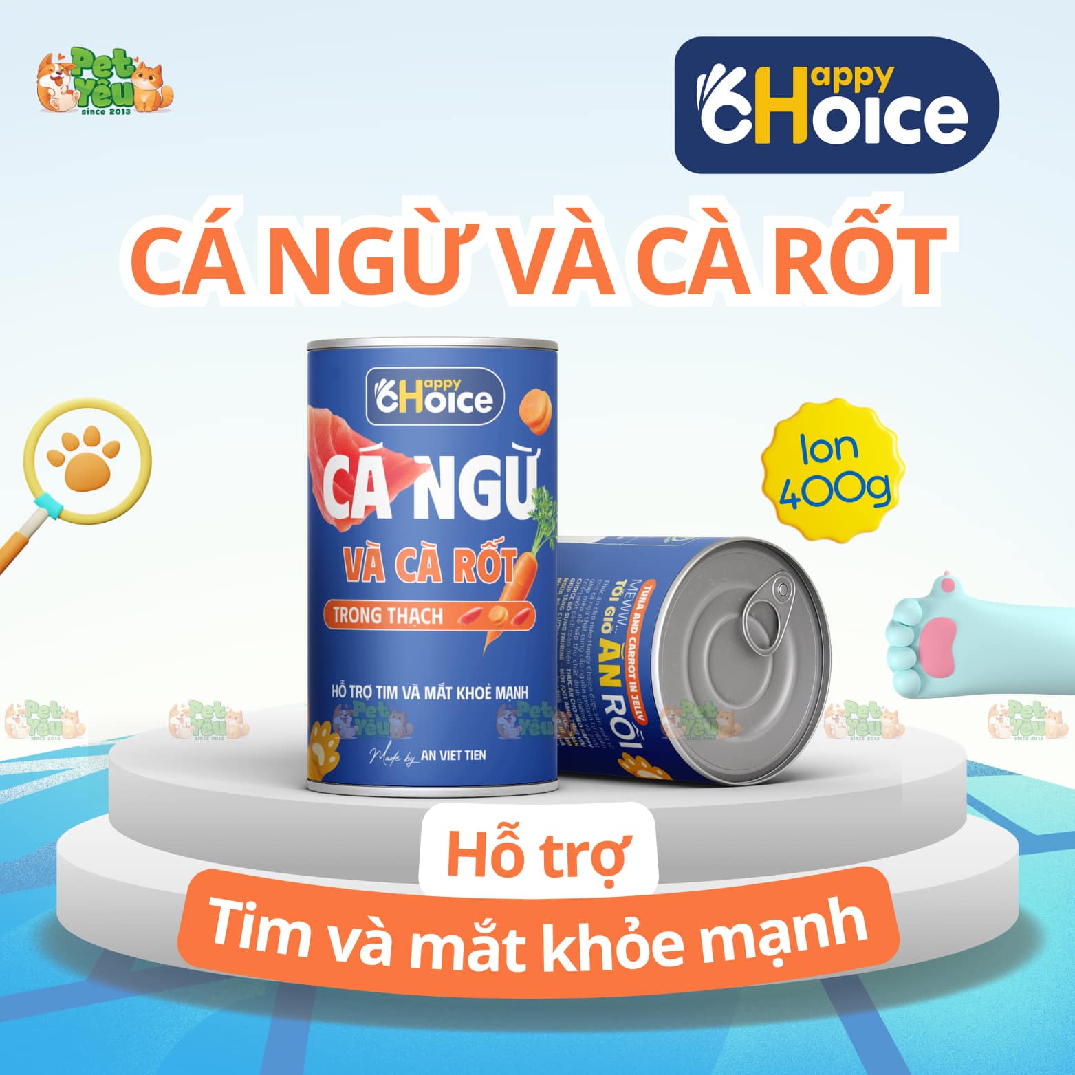 Pate dành cho mèo Happy Choice - Lon 400G