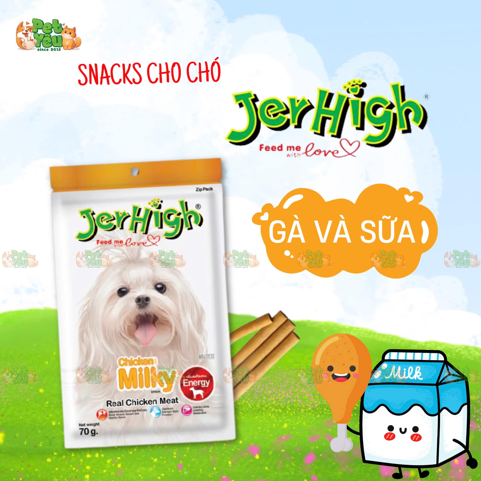 Snack JERHIGH cho chó - 70G