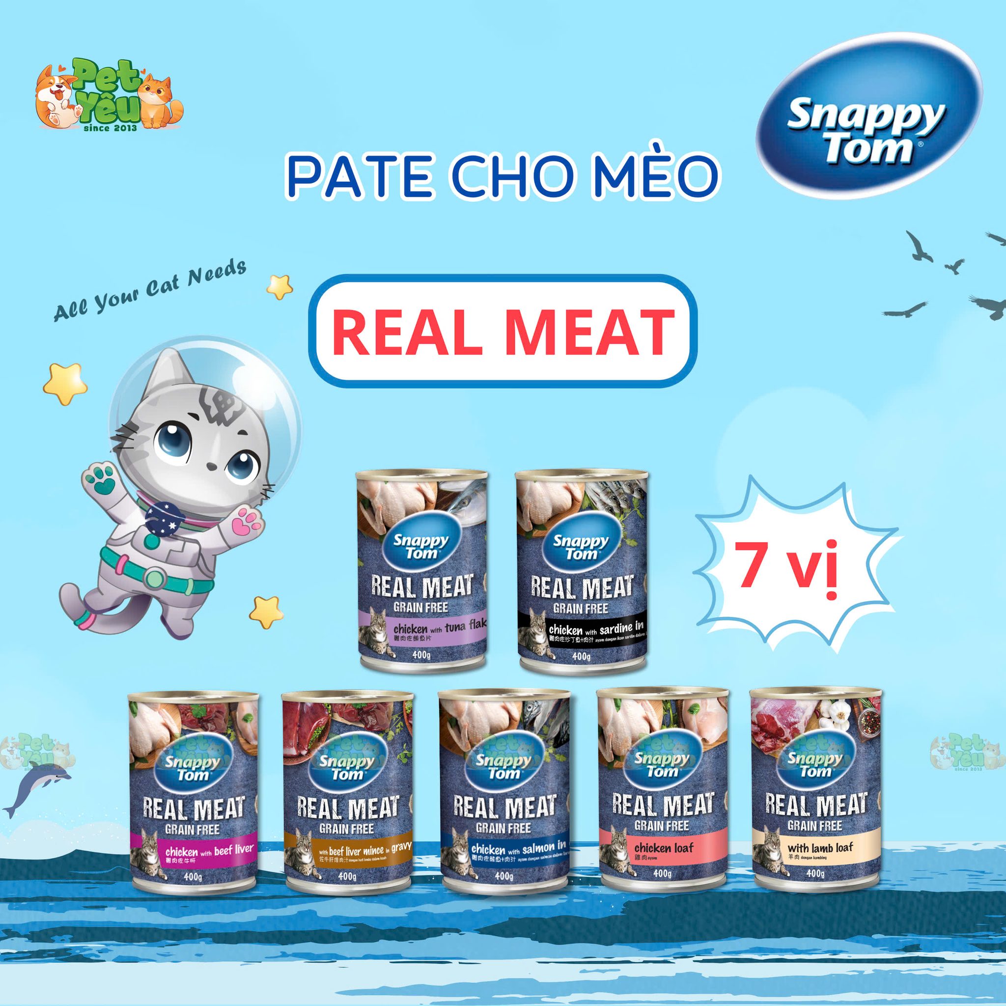 Pate cho mèo Snappy Tom-Lon 400G