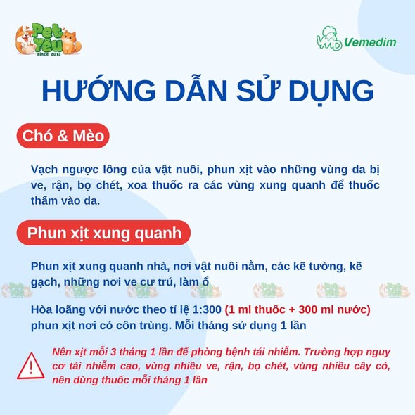 Thuốc xịt ve, rận, bọ chét Vime - Frondog cho chó & mèo