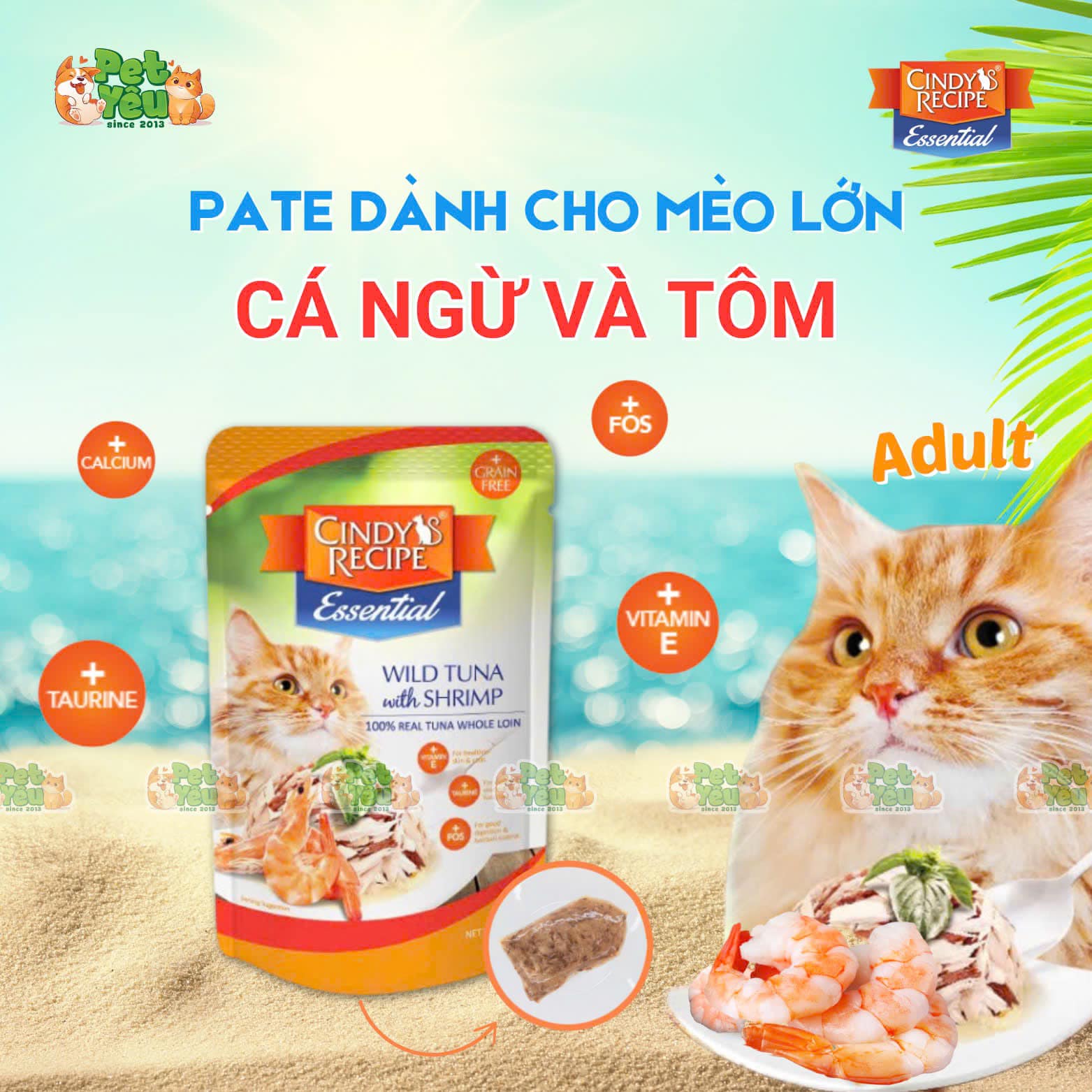 Pate cho mèo Cindy Recipe 70G