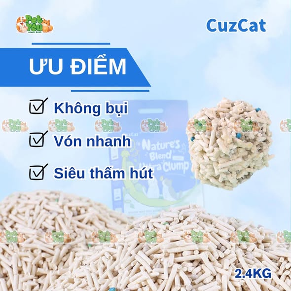 Cát đậu nành Cuzcat Nature's Blend Ultra Clump 3in1 - 6L
