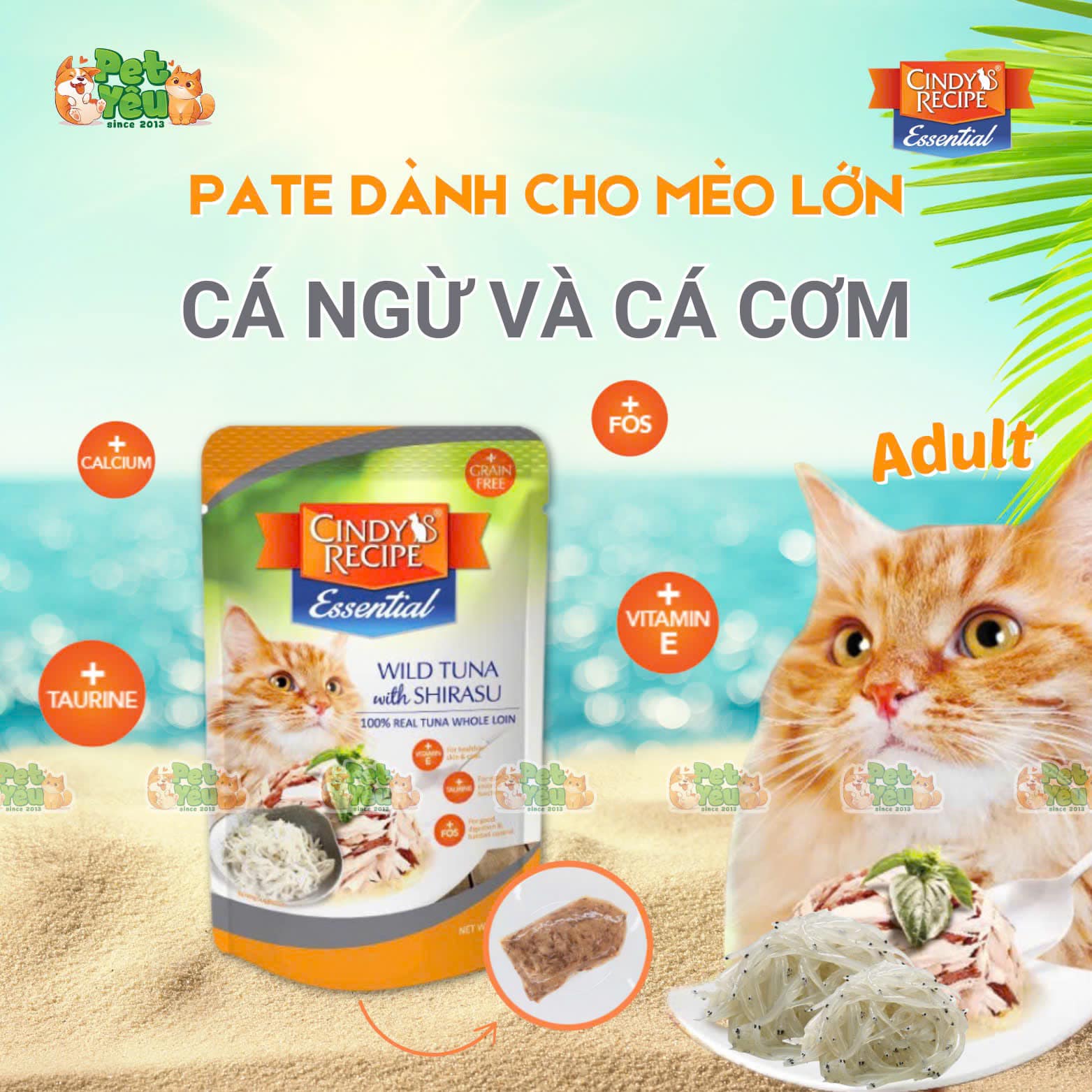 Pate cho mèo Cindy Recipe 70G