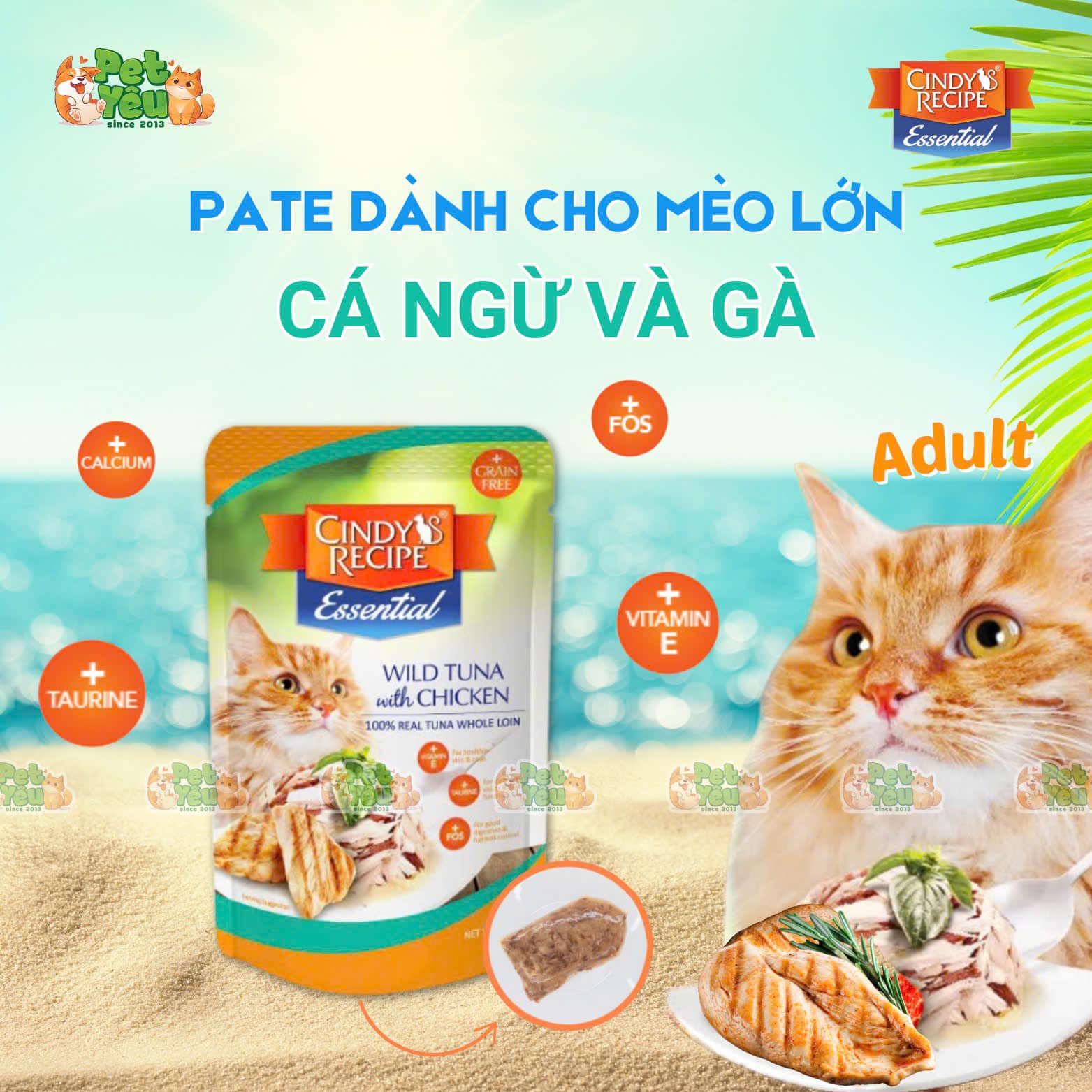 Pate cho mèo Cindy Recipe 70G