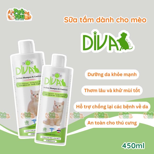 Sữa Tắm DIVA dành cho mèo chuẩn Spa