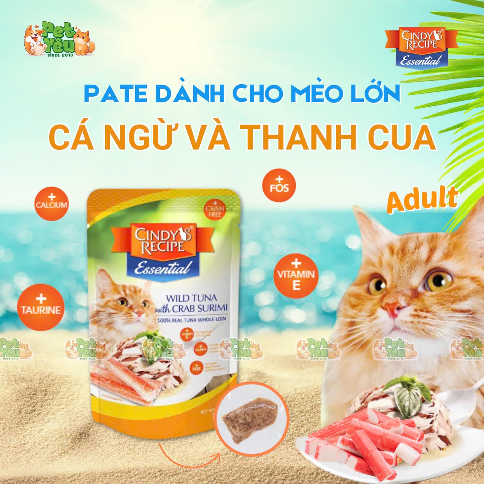 Pate cho mèo Cindy Recipe 70G