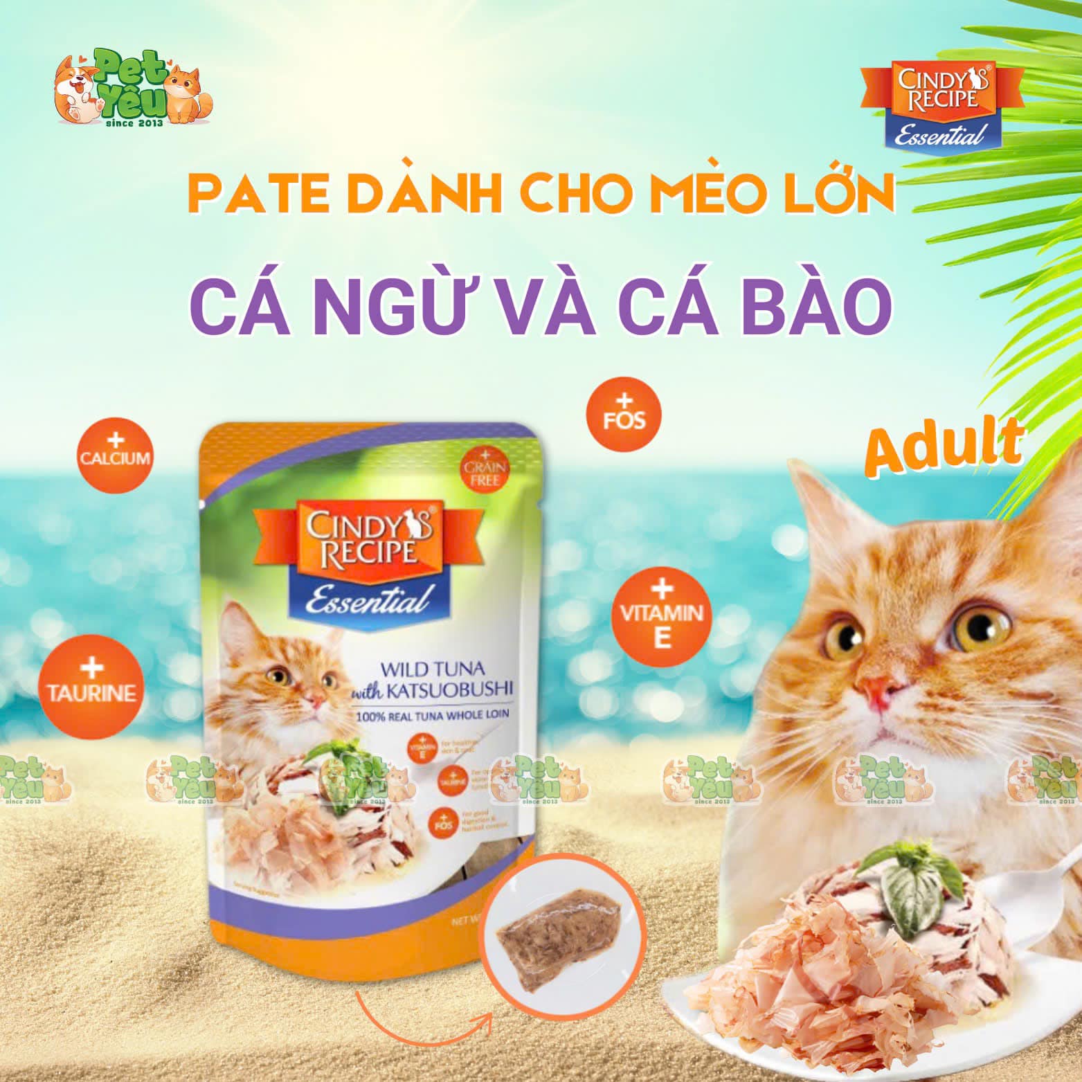 Pate cho mèo Cindy Recipe 70G