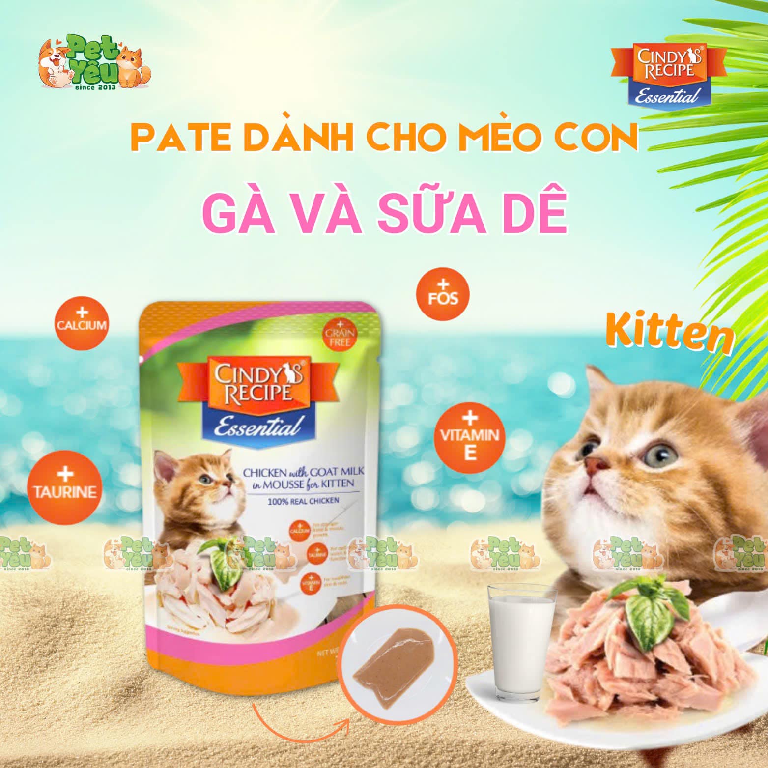 Pate cho mèo Cindy Recipe 70G