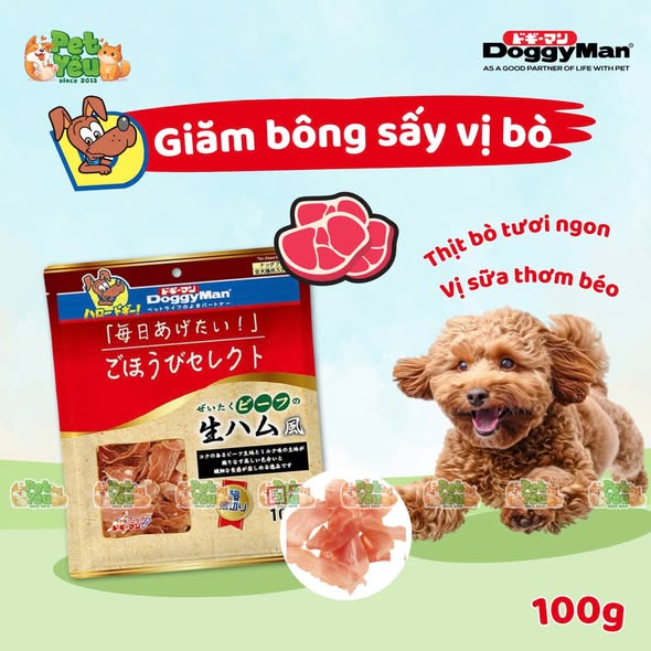 Giăm Bông Sấy Doggy Man cho chó -100G