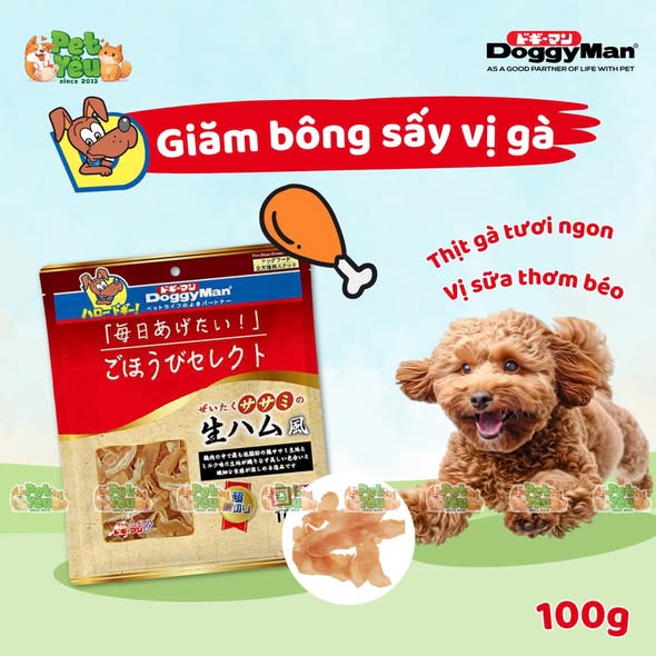 Giăm Bông Sấy Doggy Man cho chó -100G