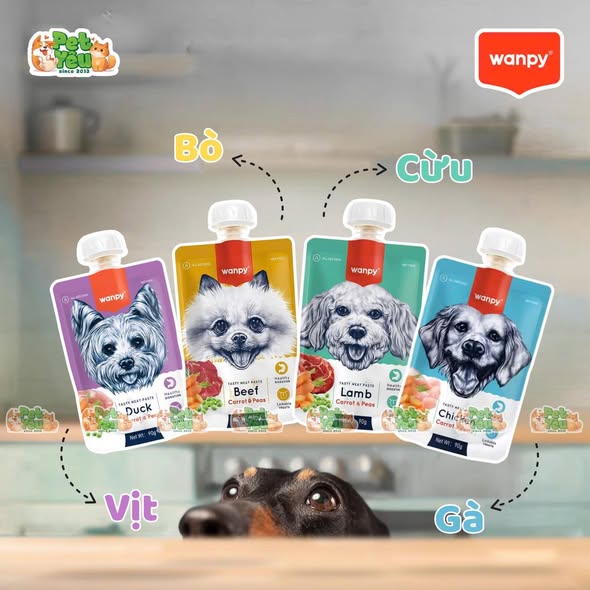 Súp Thưởng Cho Chó WANPY Nắp Vặn 90G