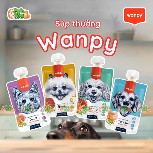 Súp Thưởng Cho Chó WANPY Nắp Vặn 90G