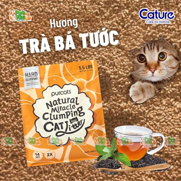 Cát sắn Purcat Natural Miracle cho mèo - Túi 5,5L