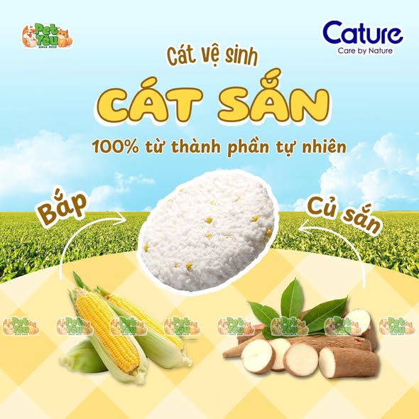 Cát sắn Purcat Natural Miracle cho mèo - Túi 5,5L