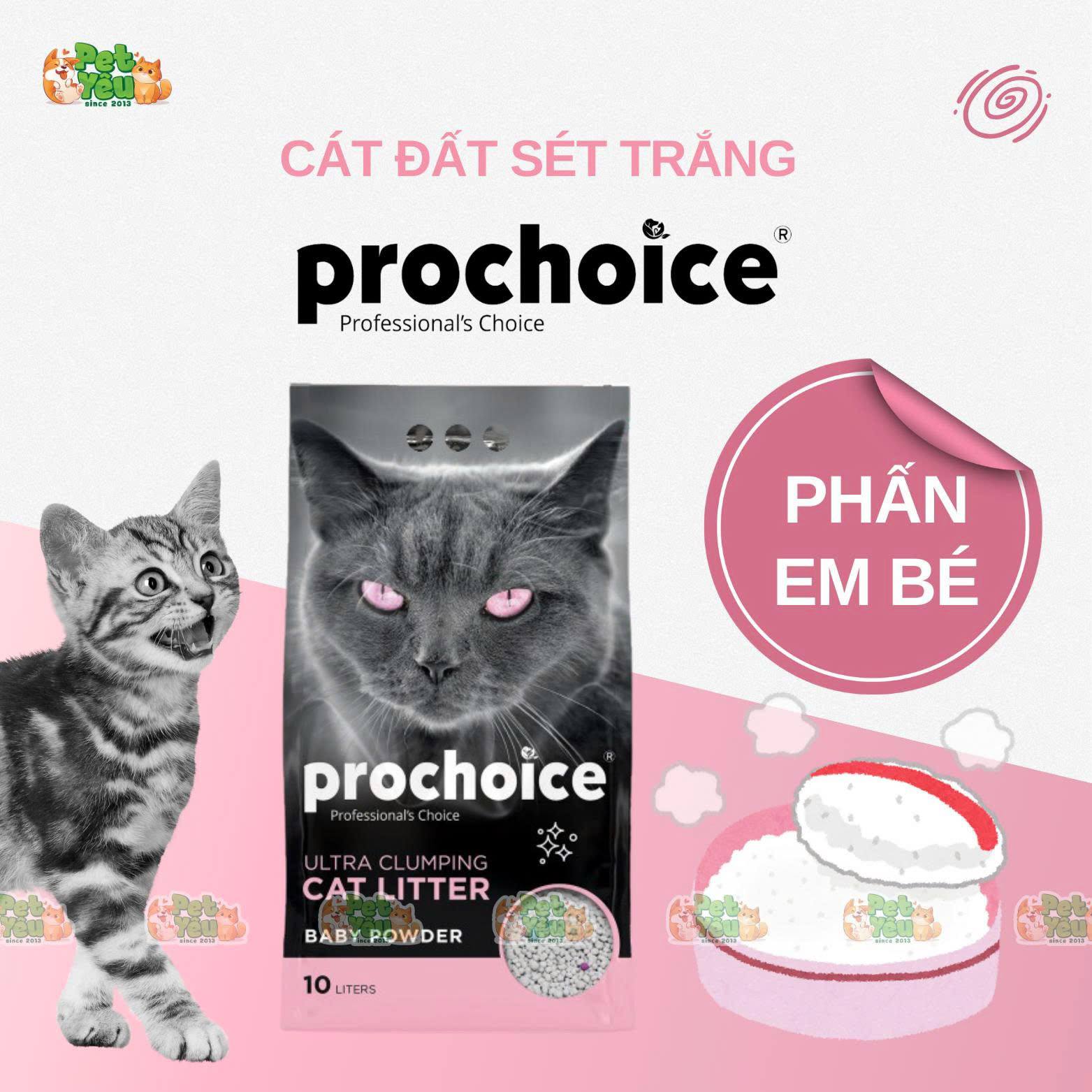 Cát đất sét trắng Prochoice dành cho mèo - Túi 10L