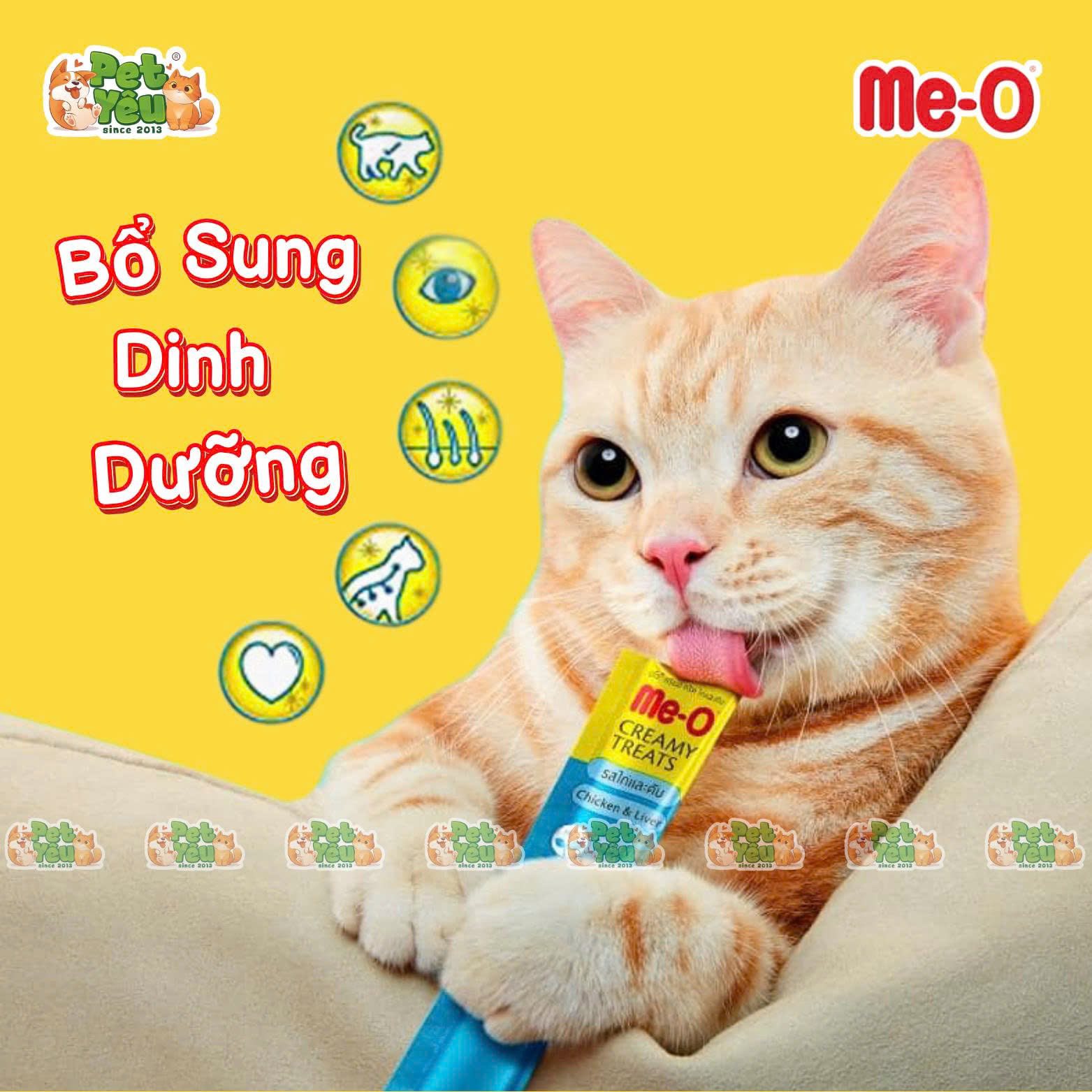Súp thưởng dạng kem cho mèo ME-O Creamy Treats- Gói 60G (4 Que x15G)