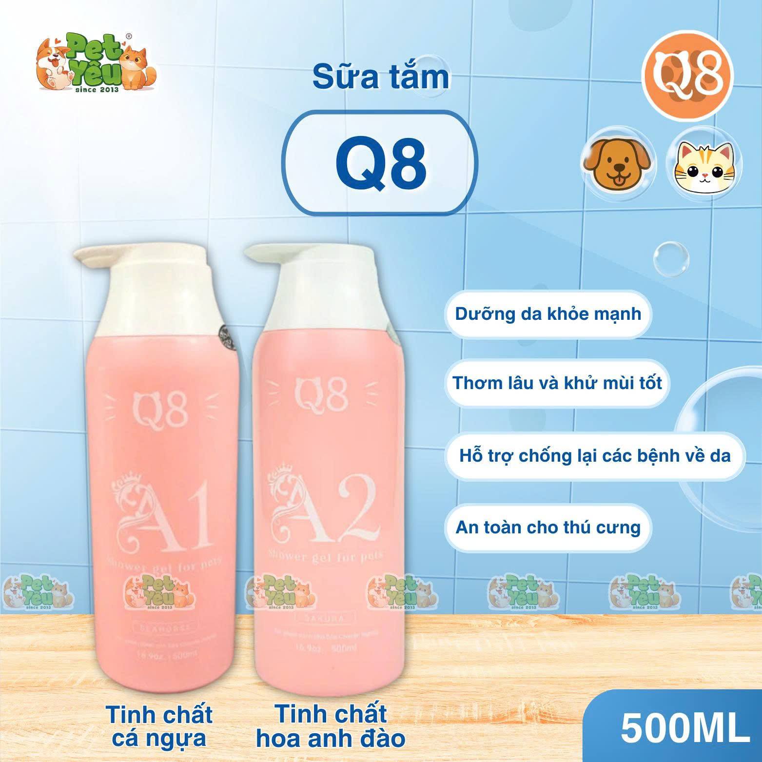 Sữa tắm thú cưng Q8 dành cho chó & mèo- Chai 500ML