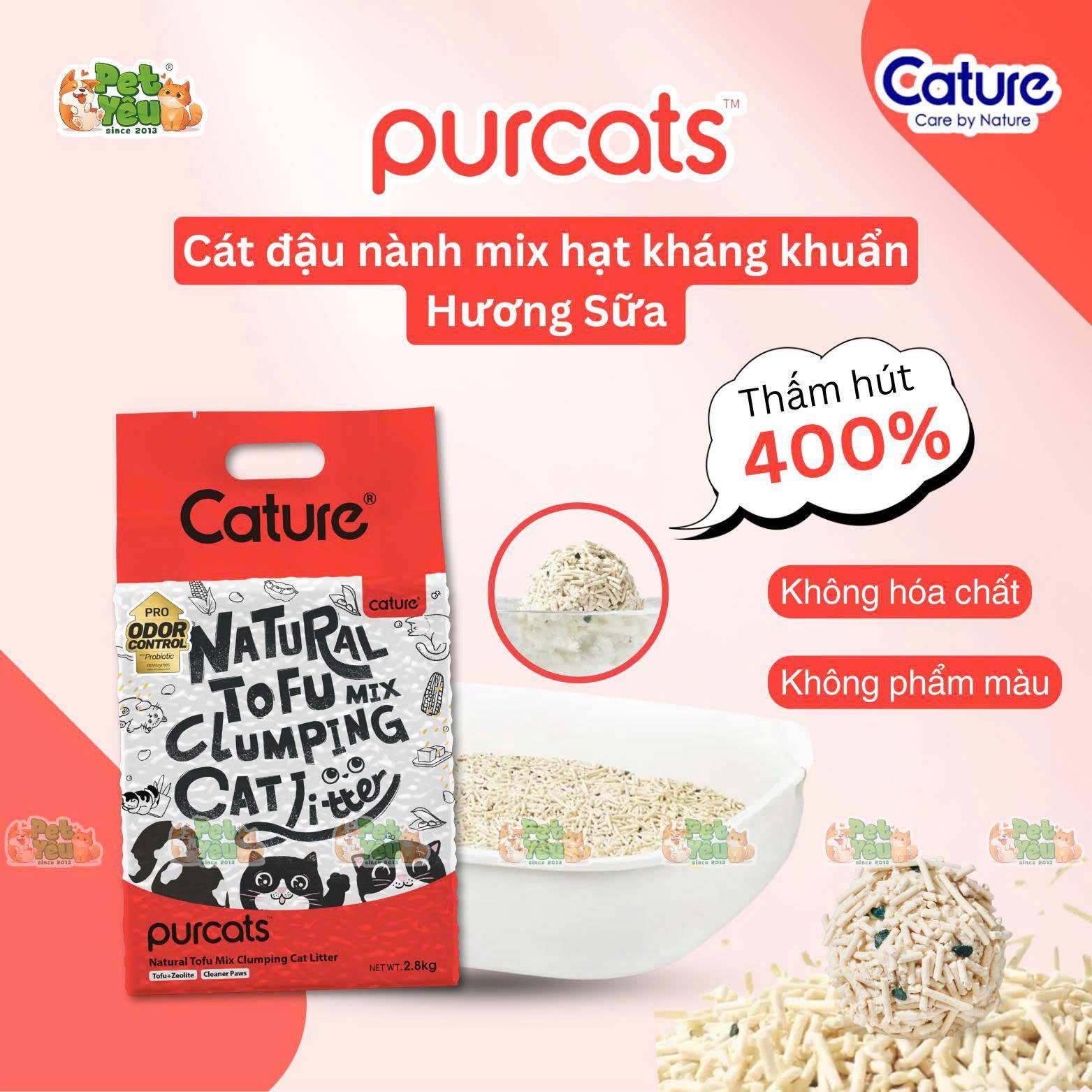 Cát đậu nành Cature Natural Tofu Clumping Cat Litter - Hương Sữa