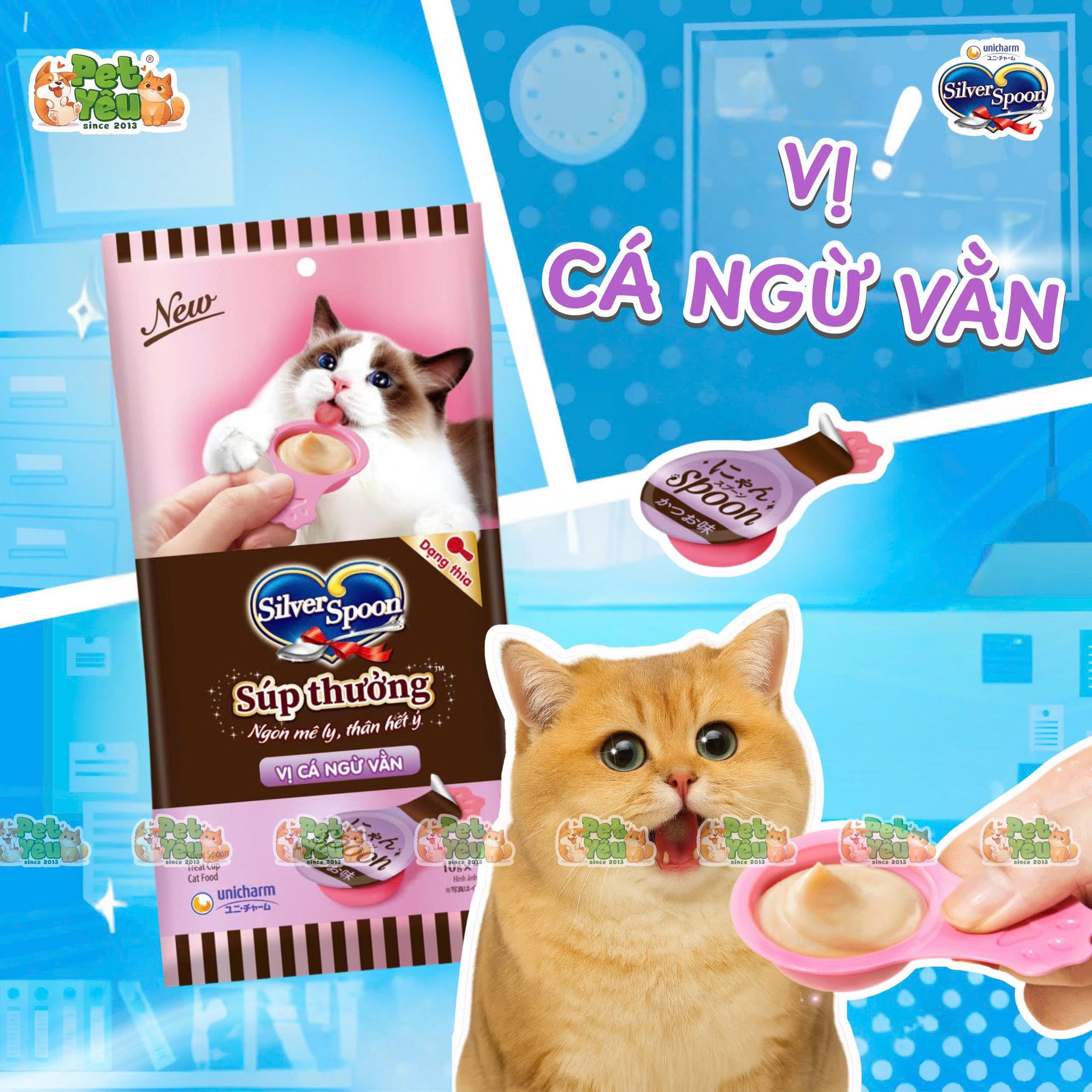 Súp thưởng cho mèo SILVER SPOON dạng thìa 