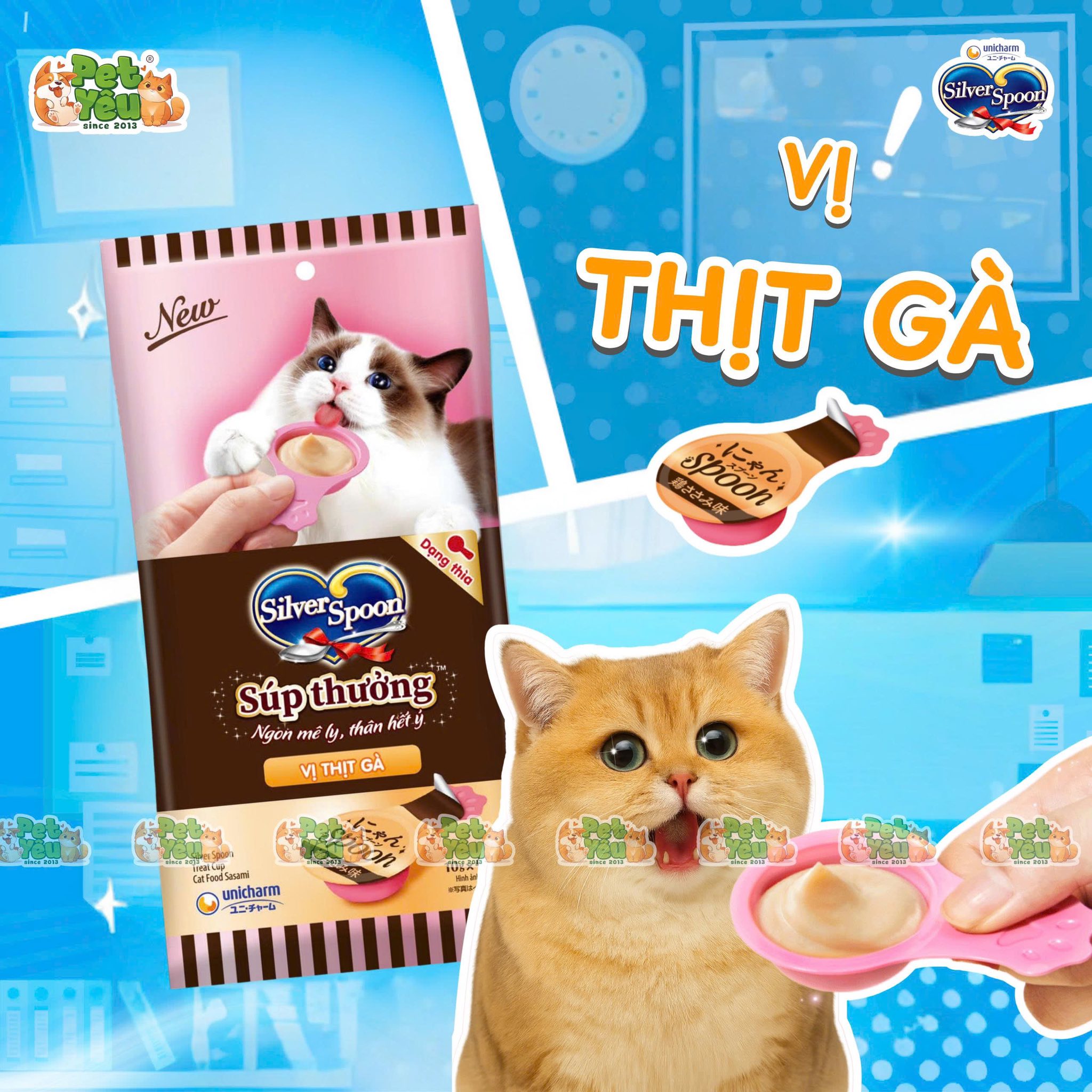 Súp thưởng cho mèo SILVER SPOON dạng thìa 