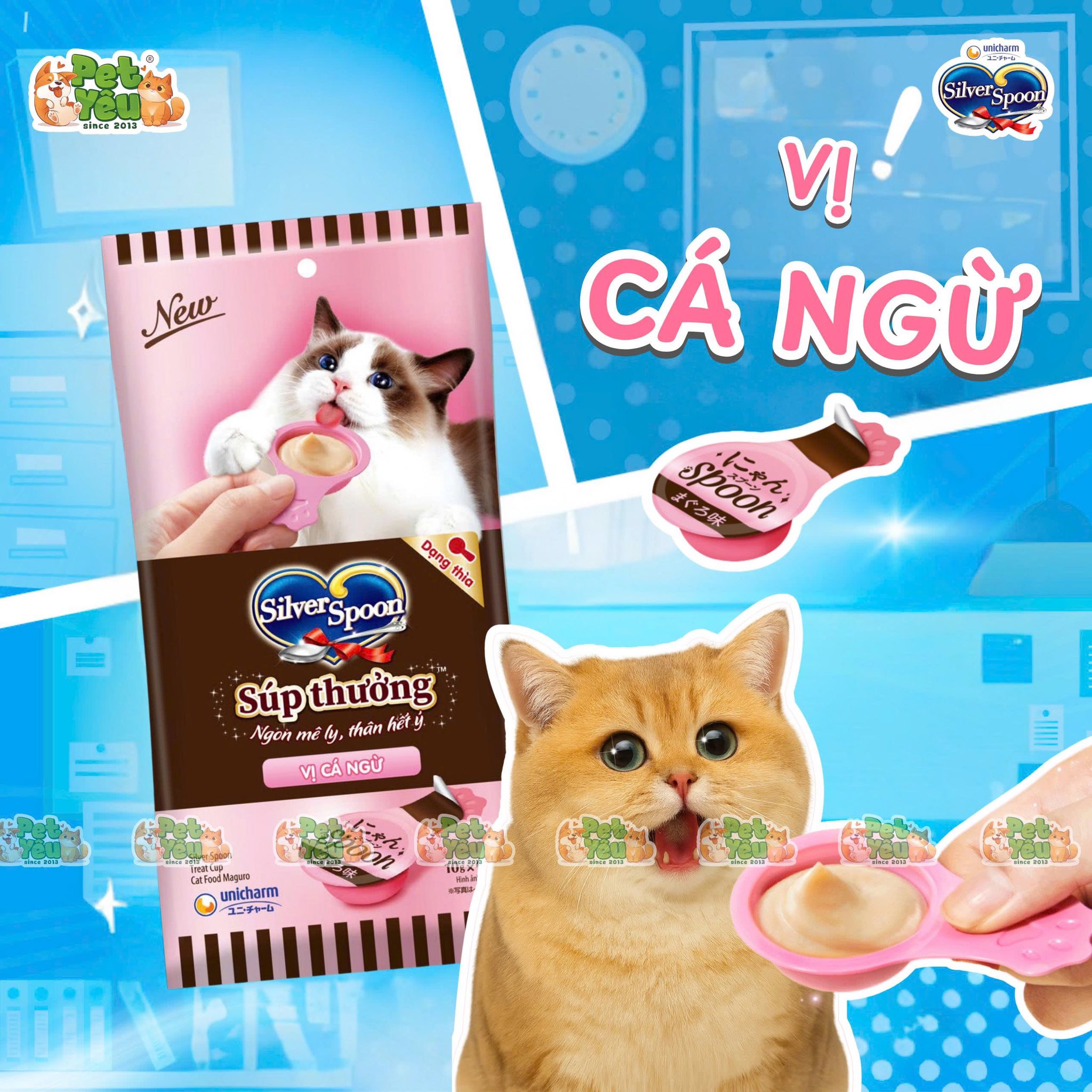Súp thưởng cho mèo SILVER SPOON dạng thìa 