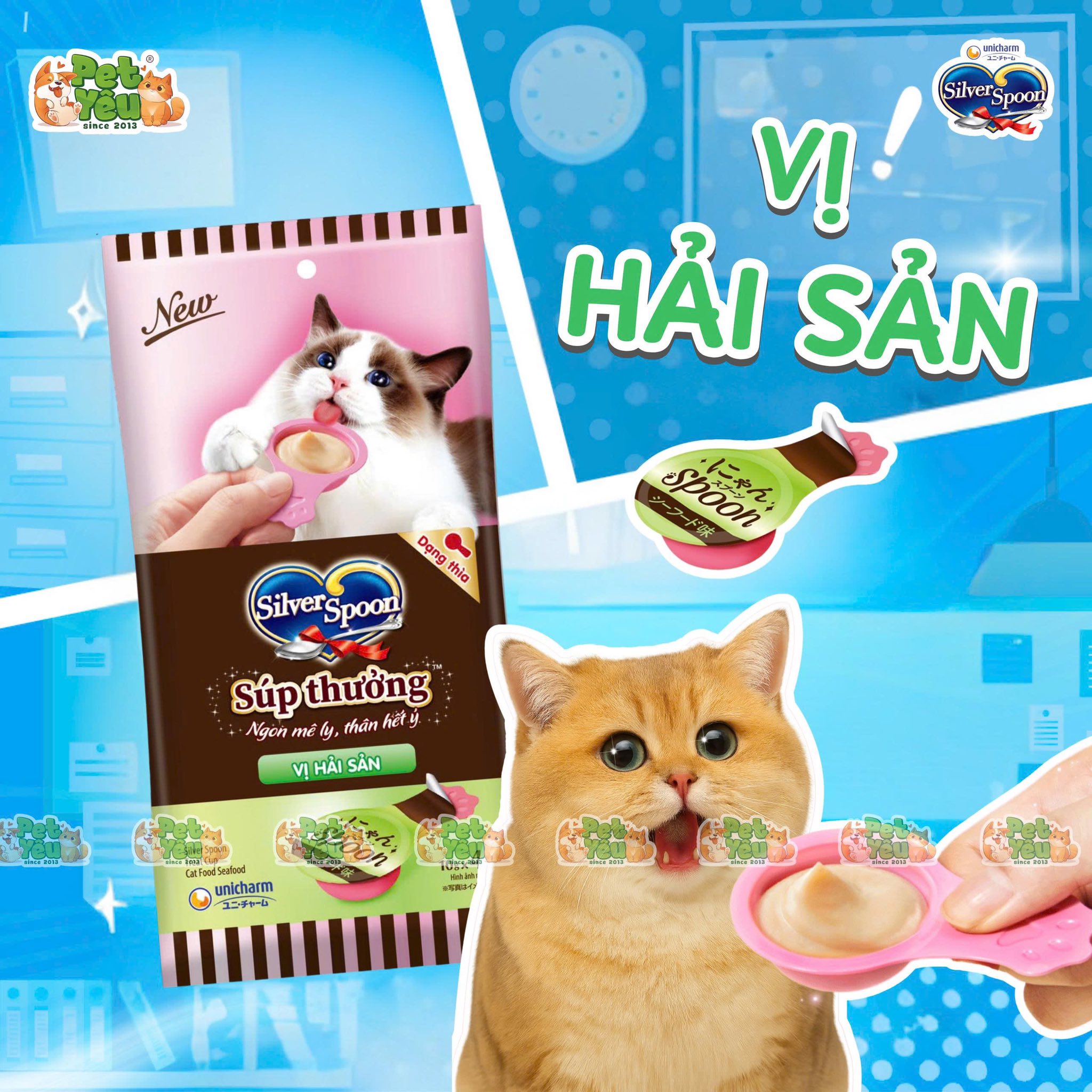 Súp thưởng cho mèo SILVER SPOON dạng thìa 