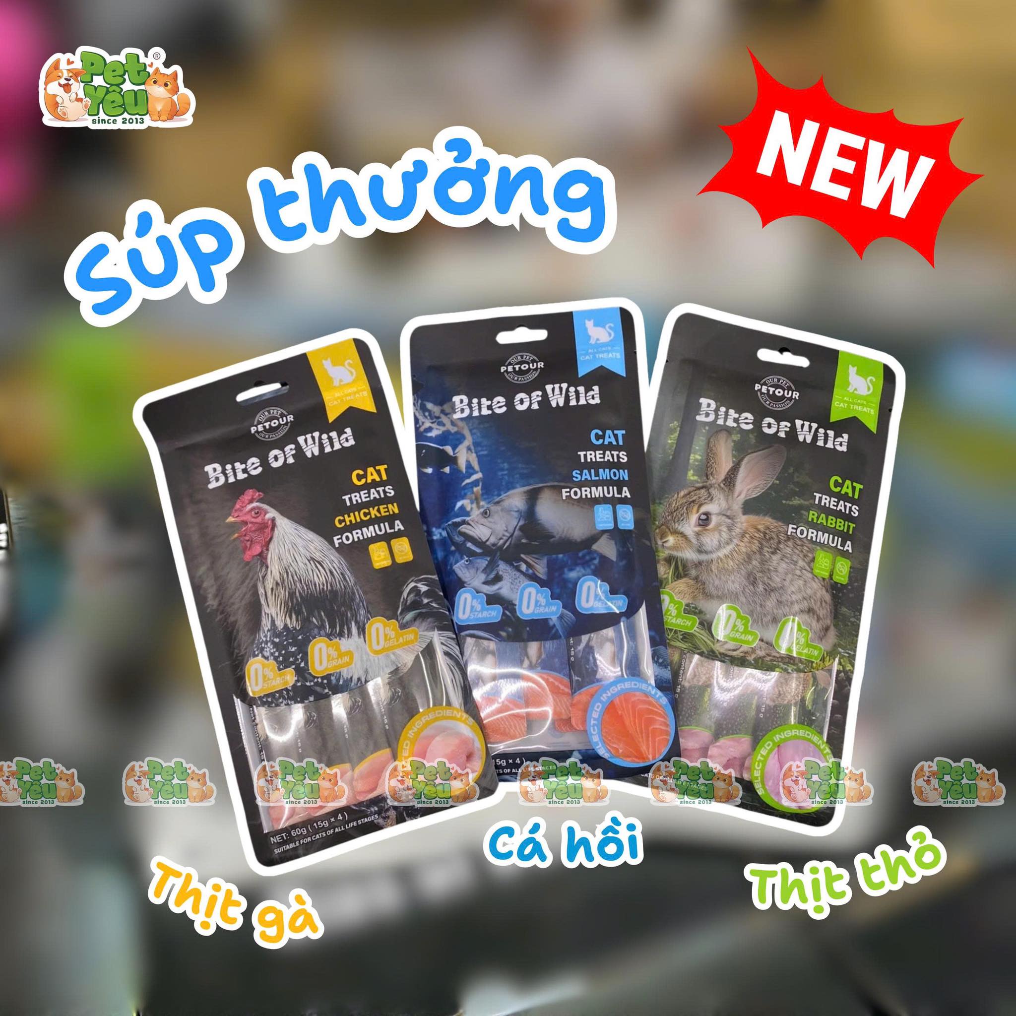 Súp thưởng Bite Of Wild cho mèo gói 60g (4 gói x 15g)