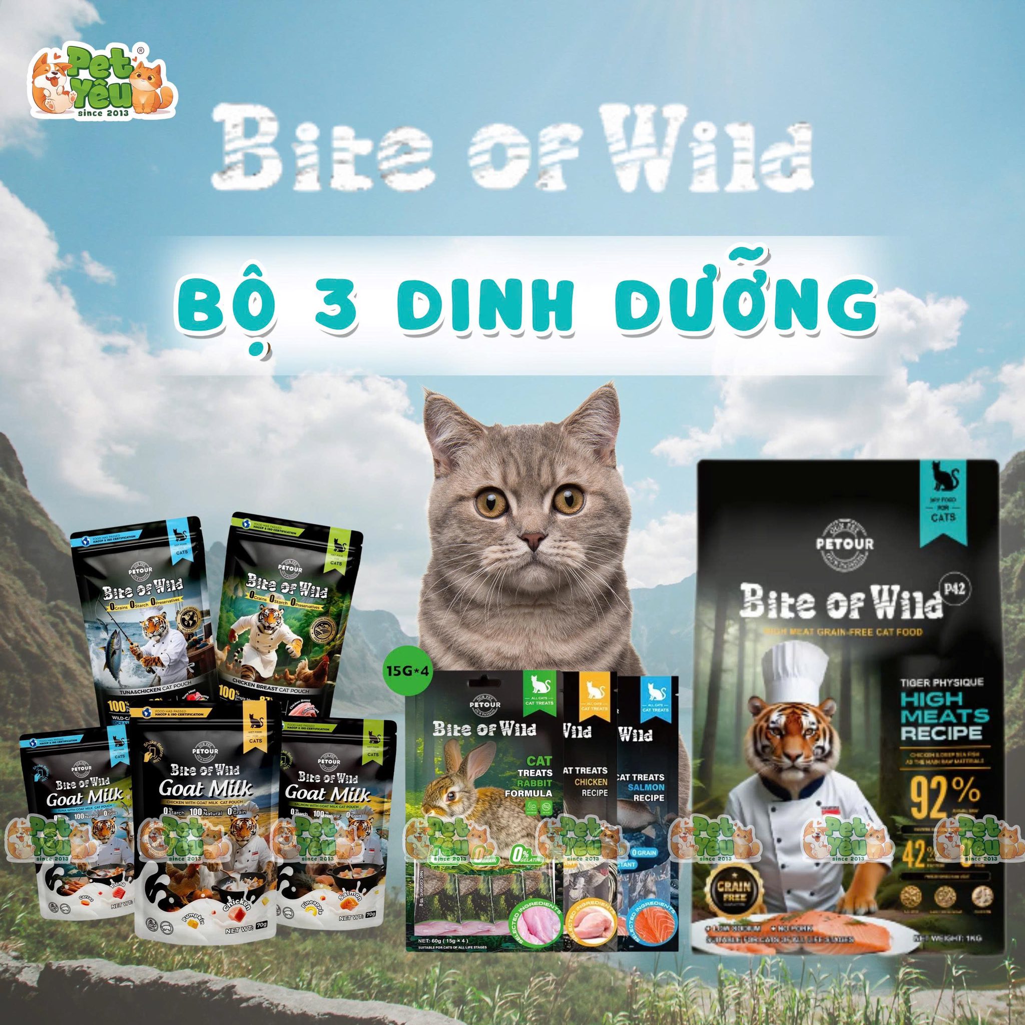 Hạt cho mèo BIte Of Wild P42 gói 1Kg