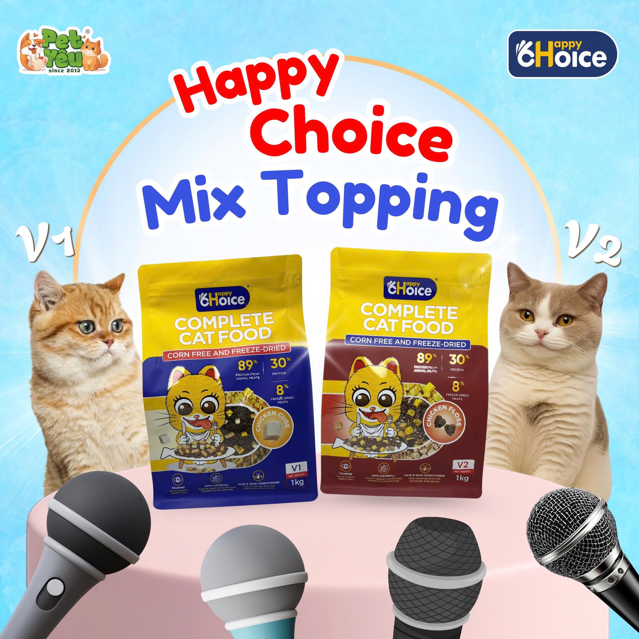 Thức ăn mèo Happy Choice Mix Topping