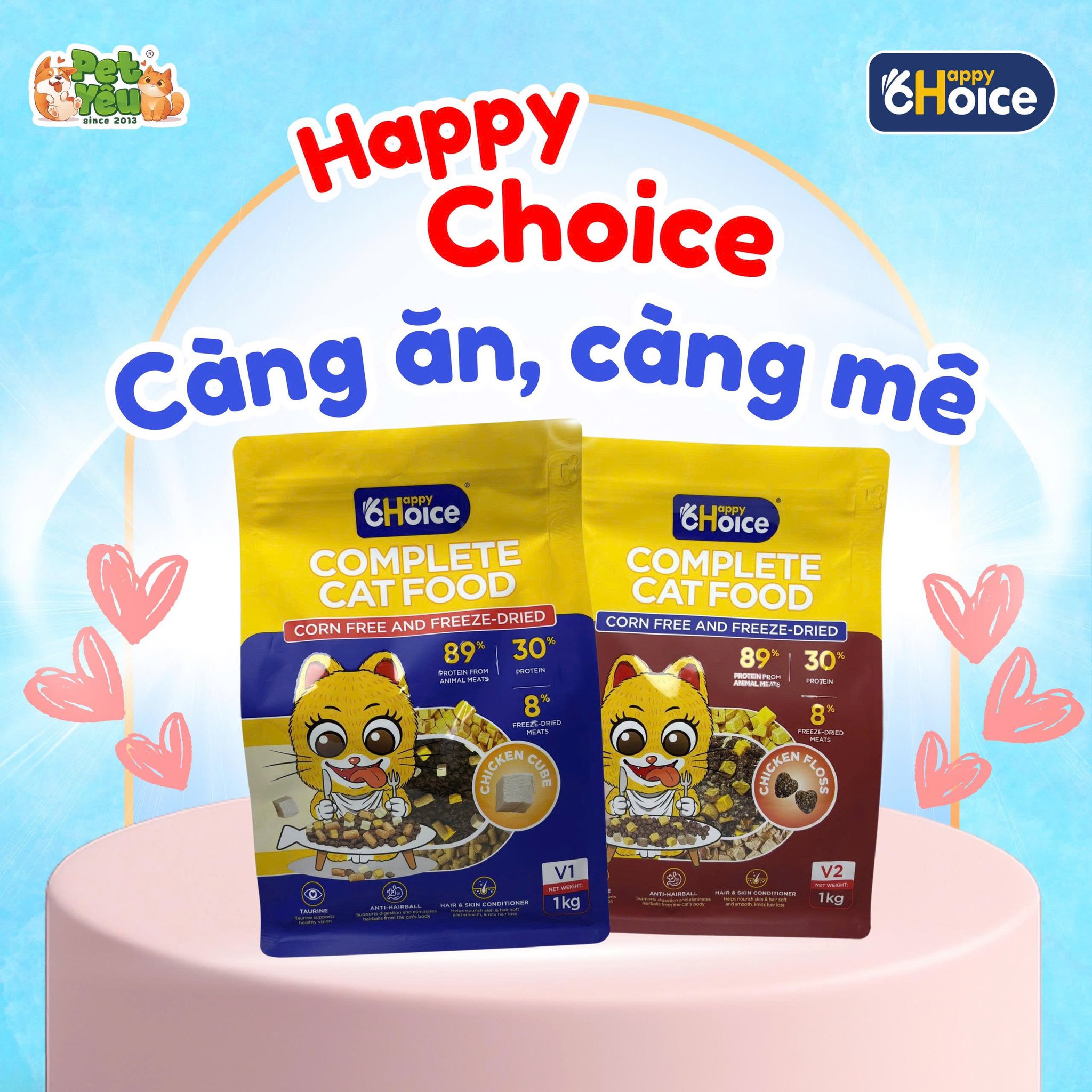 Thức ăn mèo Happy Choice Mix Topping