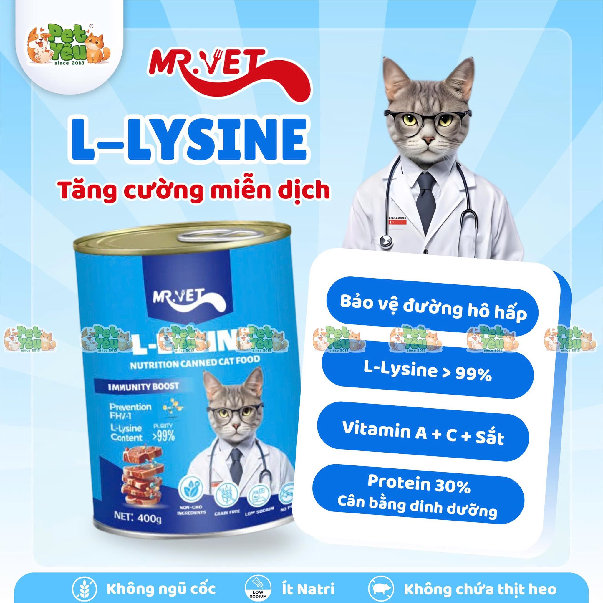 Pate Cho Mèo MR.VET Lon 400G