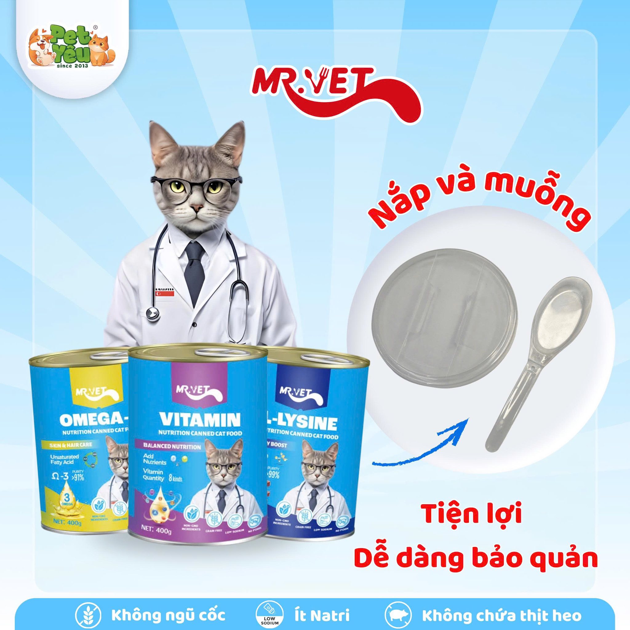 Pate Cho Mèo MR.VET Lon 400G