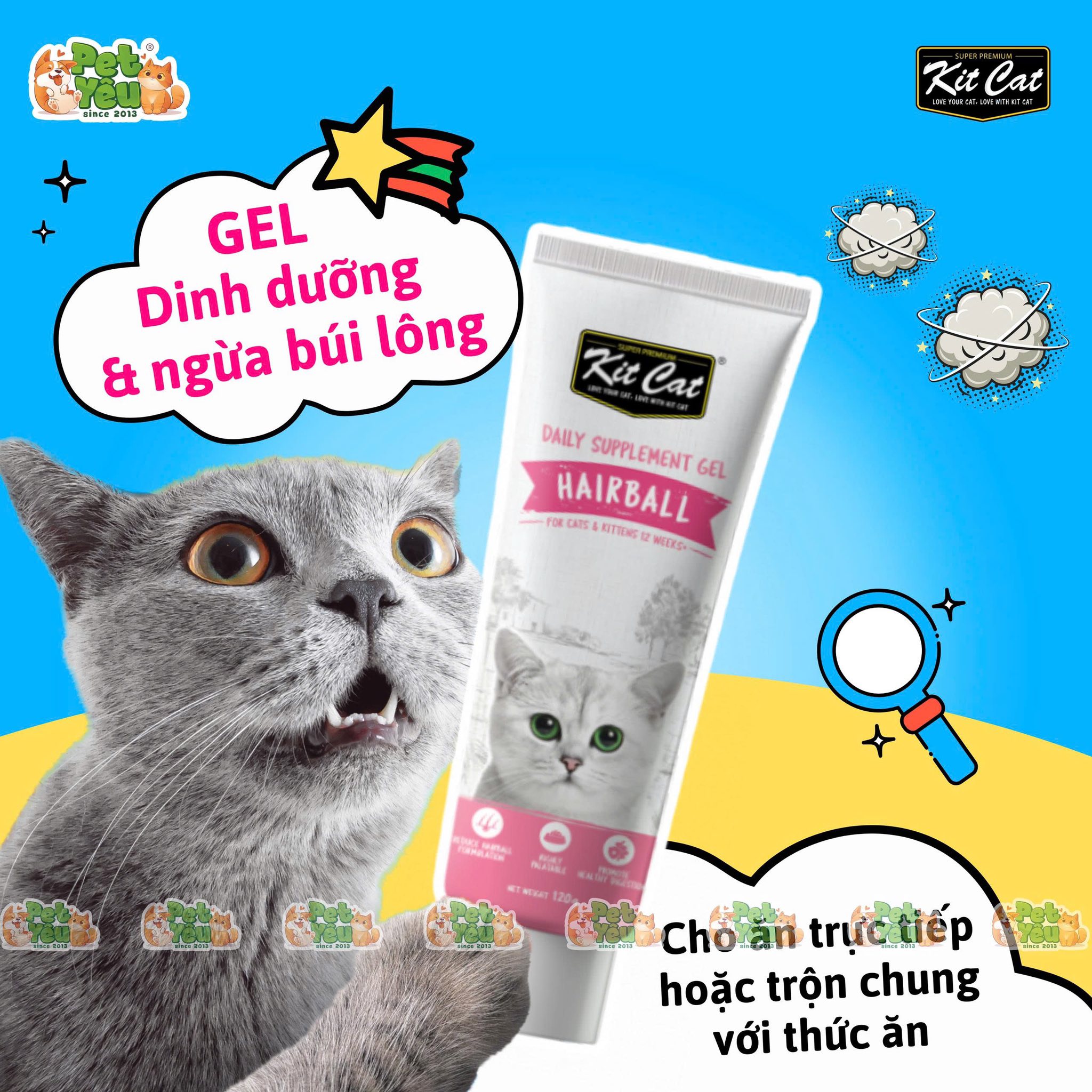 Gel dinh dưỡng KITCAT dành cho mèo tuýp 120g