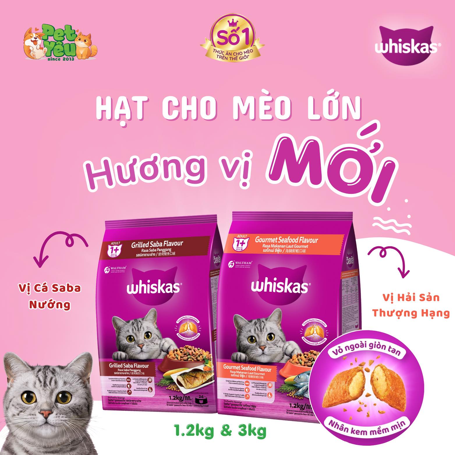 THỨC ĂN HẠT WHISKAS CHO MÈO