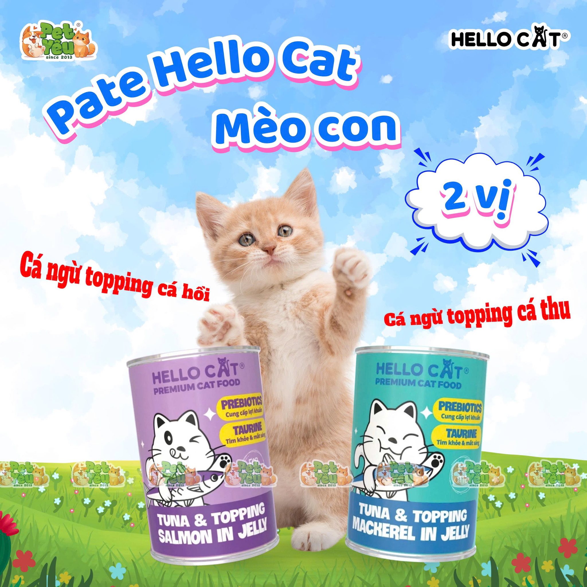 Pate cho mèo HELLO CAT lon 400g
