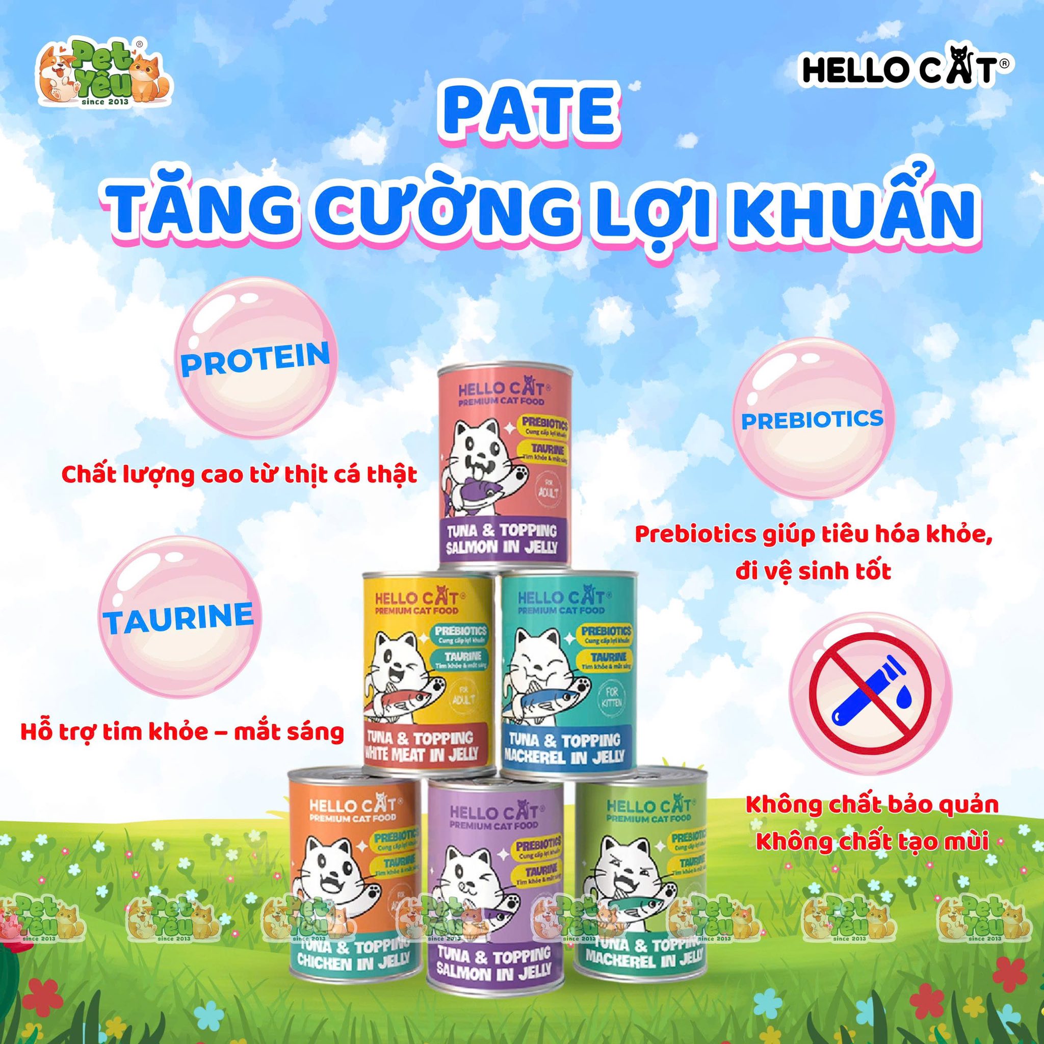 Pate cho mèo HELLO CAT lon 400g
