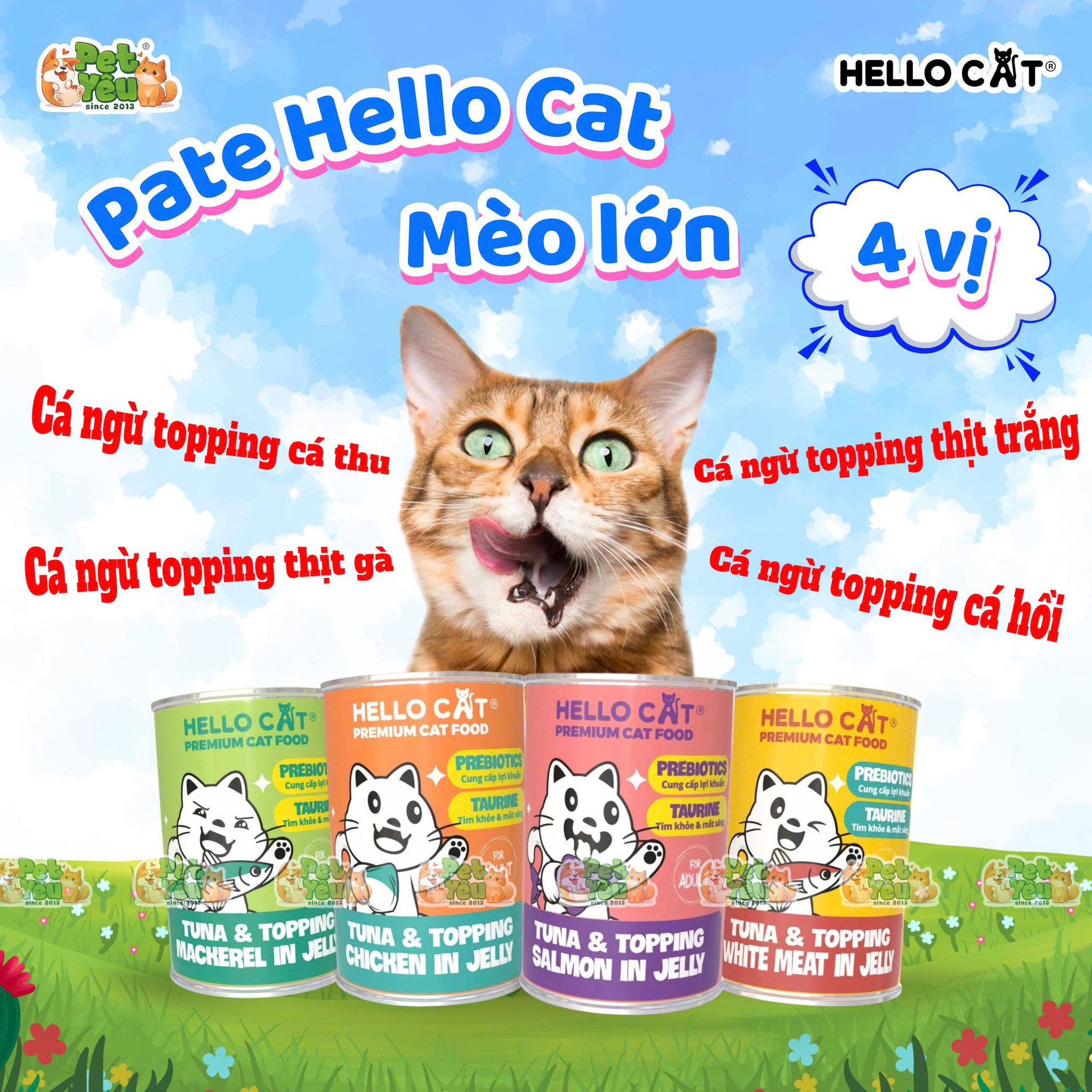 Pate cho mèo HELLO CAT lon 400g