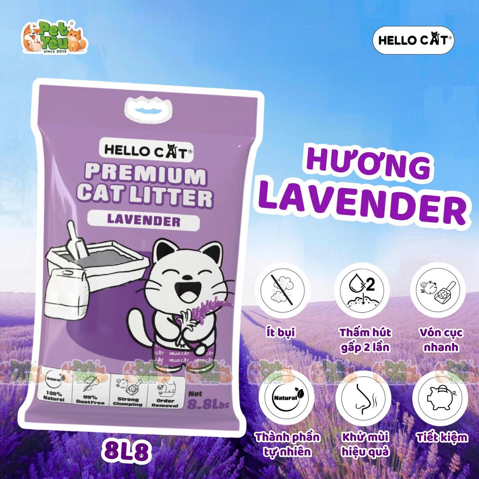 Cát đất sét dành cho mèo Hello Cat - 8L8